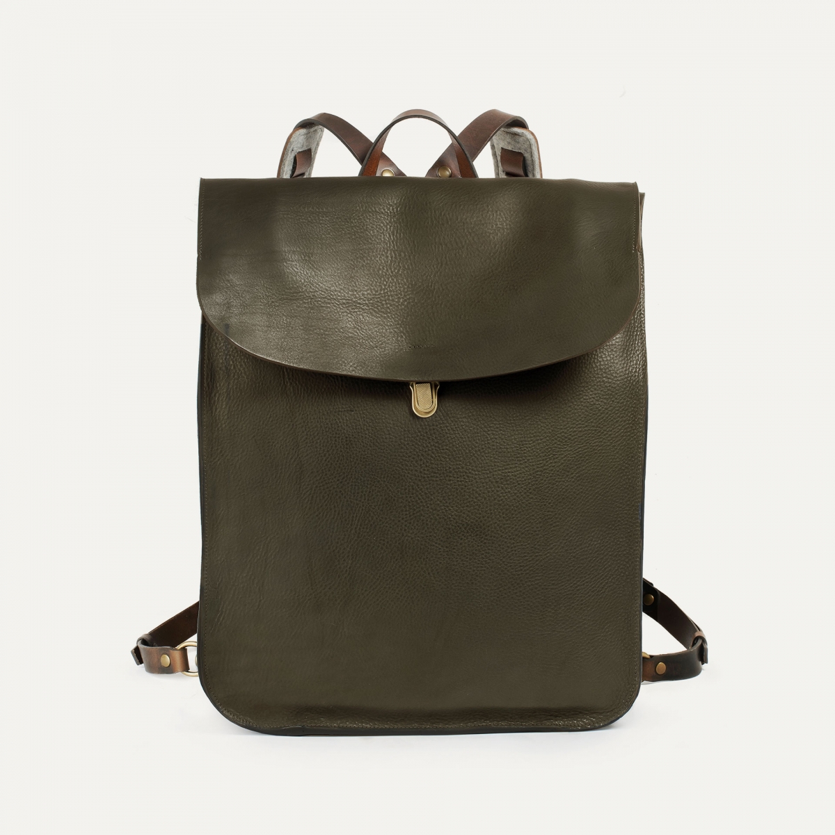 Arlo leather backpack - Khaki / E Pure (image n°1)