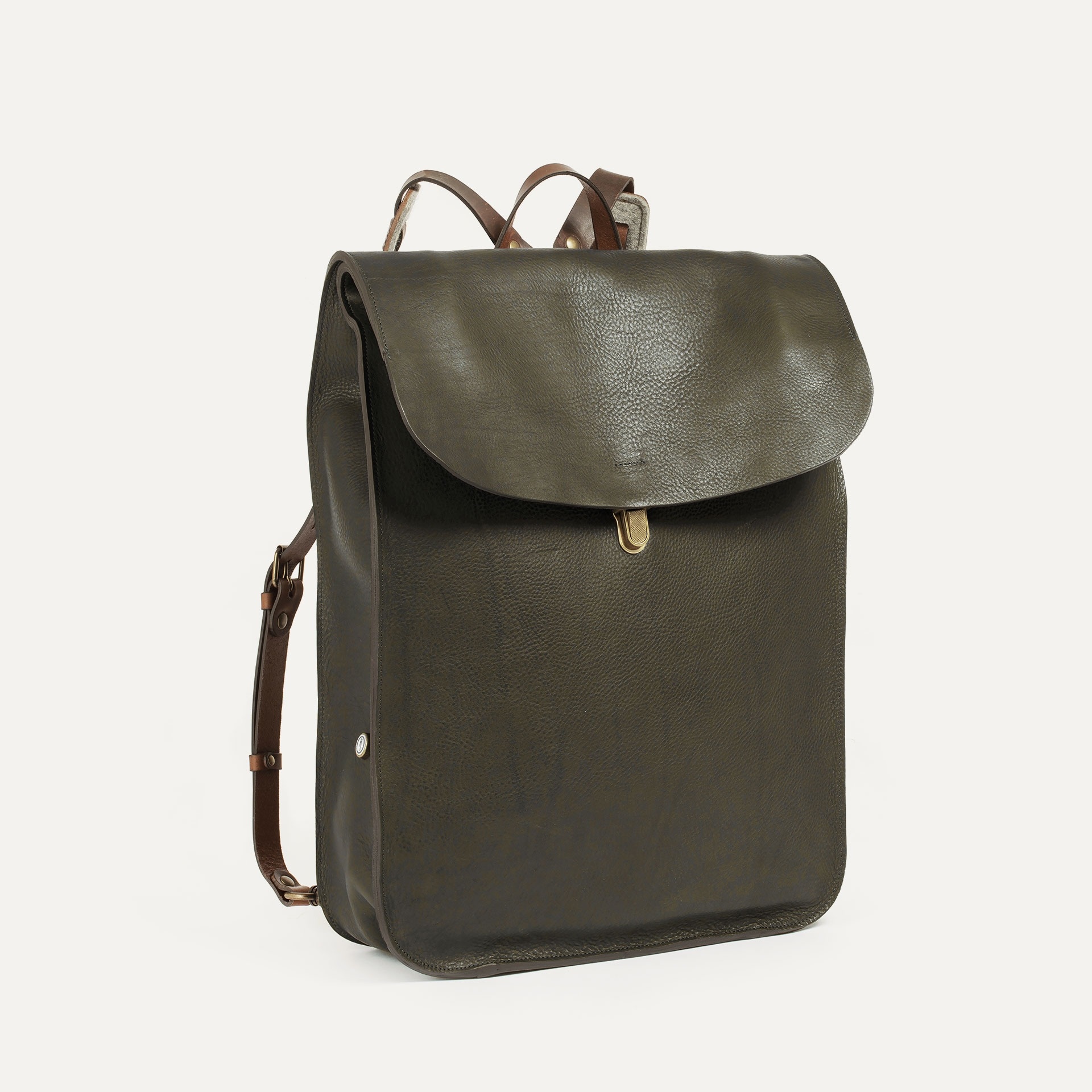 Arlo leather backpack - Khaki / E Pure (image n°2)