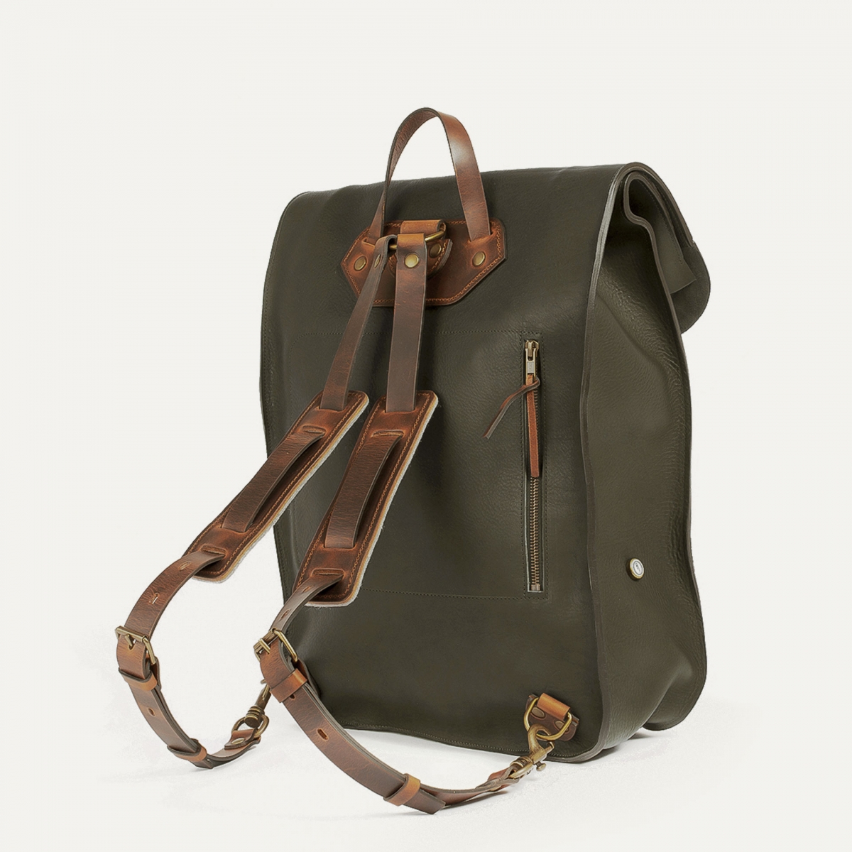 Arlo leather backpack - Khaki / E Pure (image n°3)