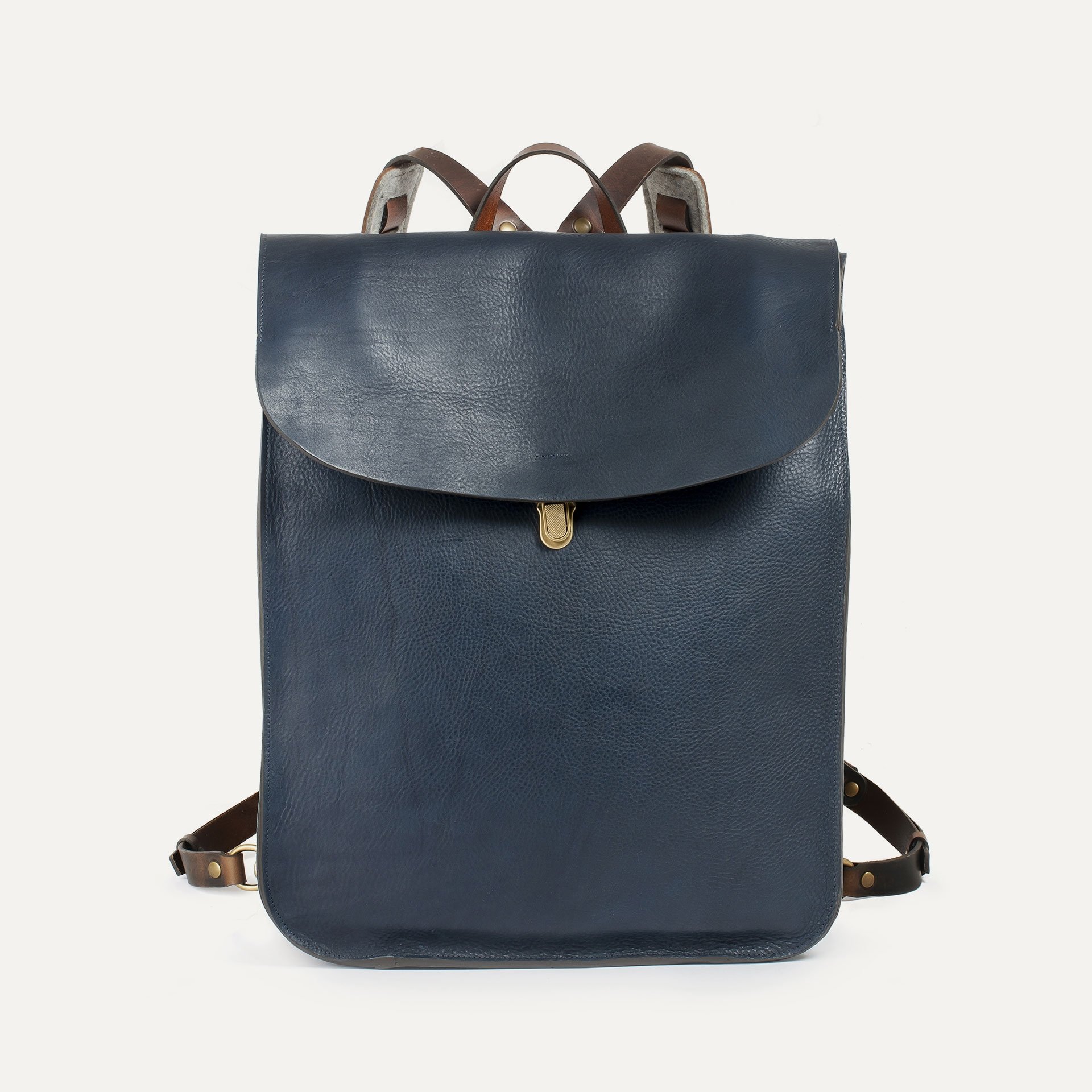 Arlo leather backpack - Navy Blue / E Pure (image n°1)