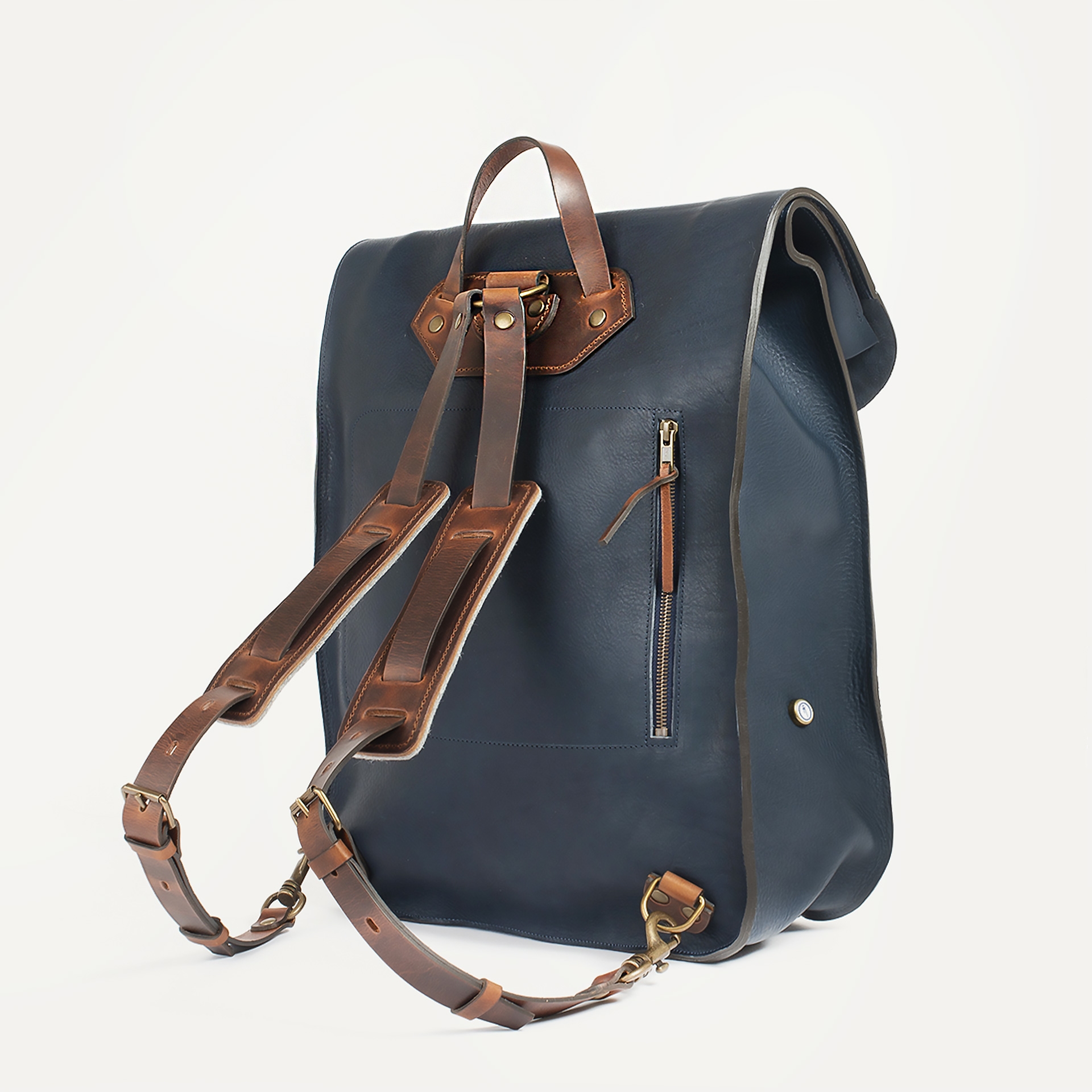 Arlo leather backpack - Navy Blue / E Pure (image n°3)