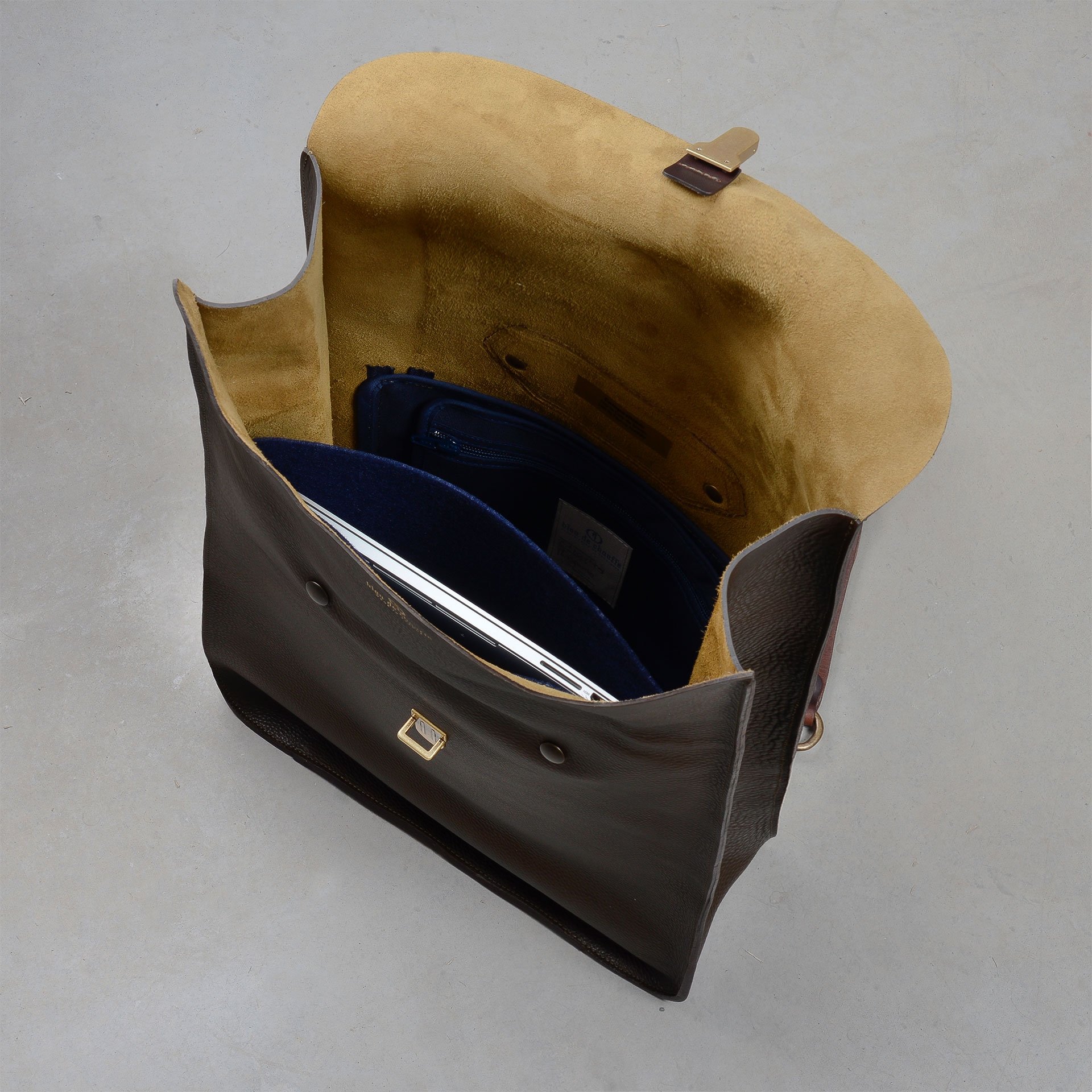 Arlo leather backpack - Navy Blue / E Pure (image n°4)