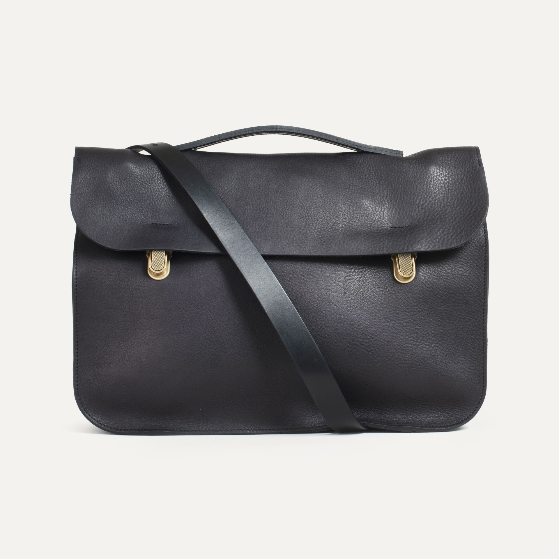 Groucho Leather Satchel - Black / E Pure (image n°2)