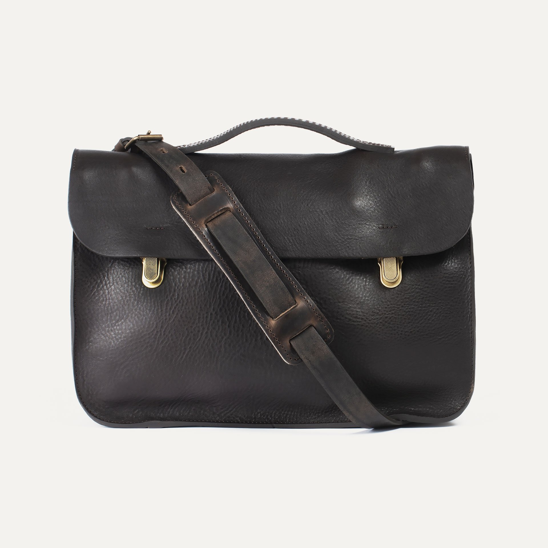 Groucho Leather Satchel - Dark Brown / E Pure (image n°1)