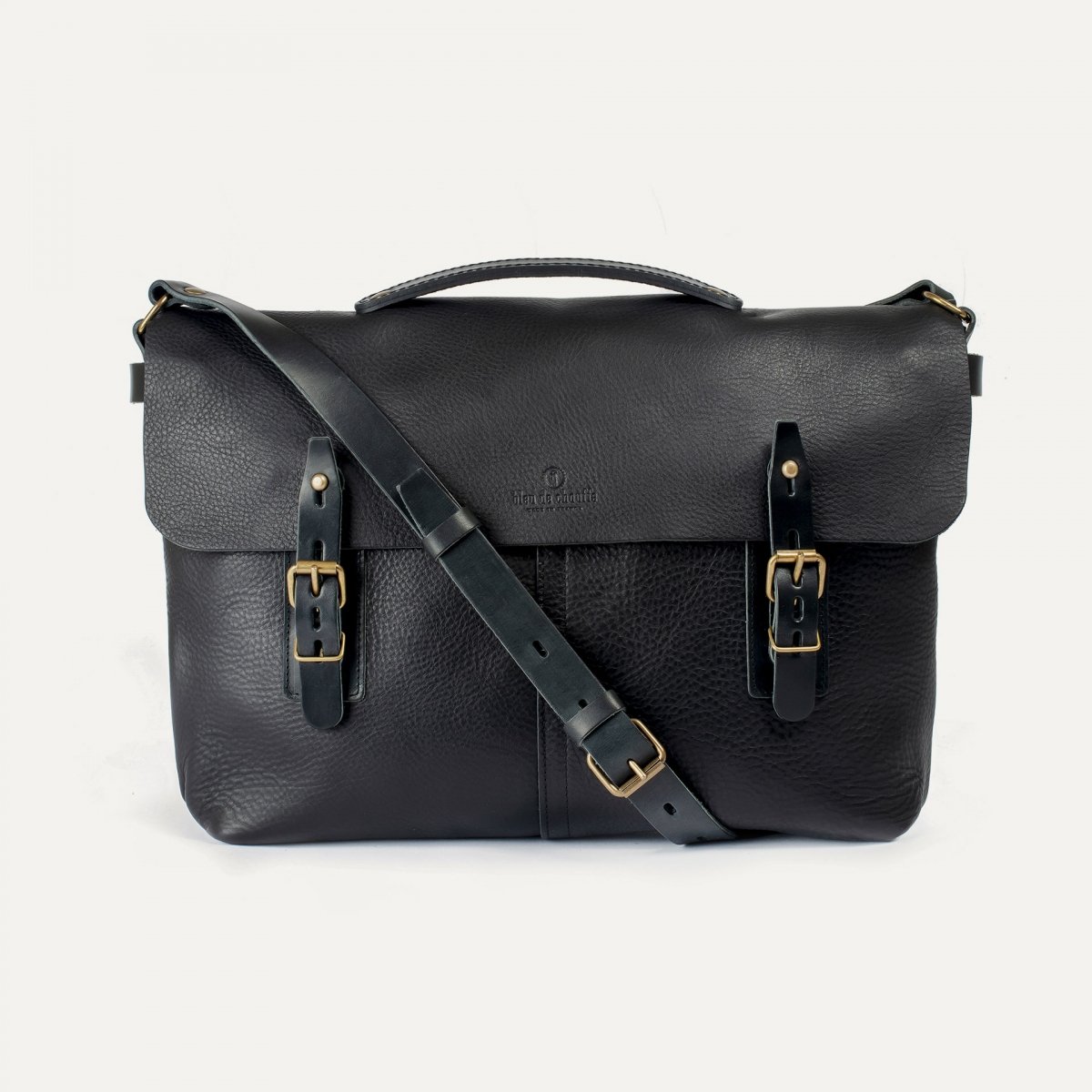 Sac besace Lucien - Noir - Sac cartable cuir Homme - sac