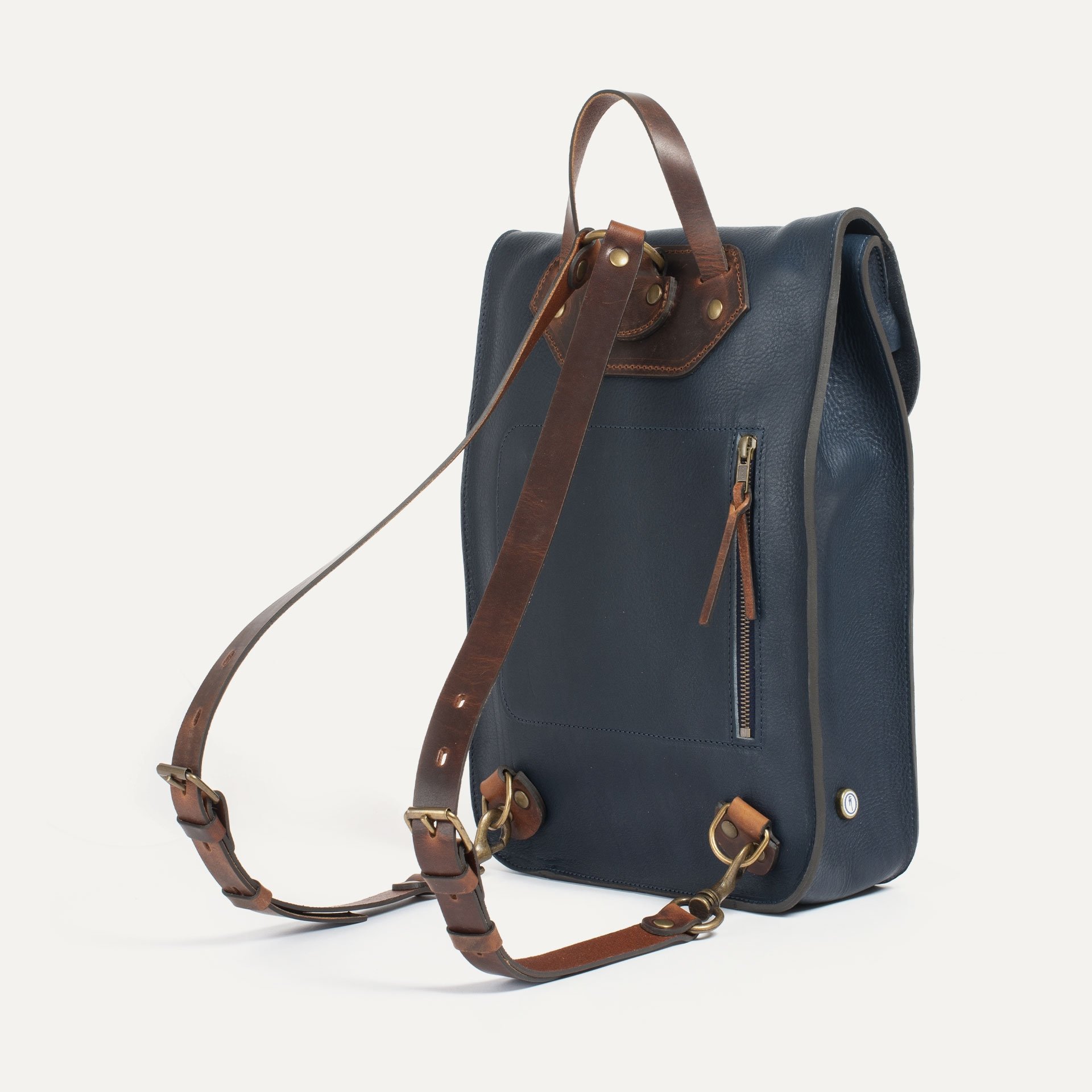 Puncho leather backpack - Navy Blue / E Pure (image n°2)