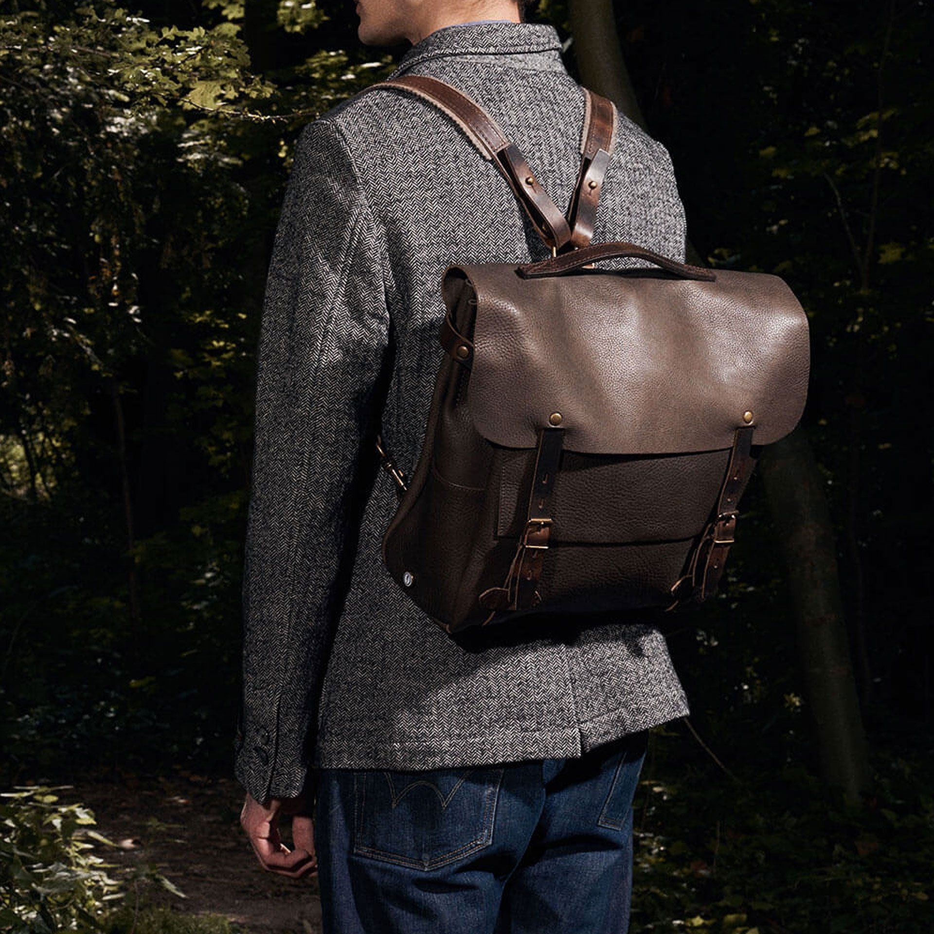 Black leather satchel backpack hotsell