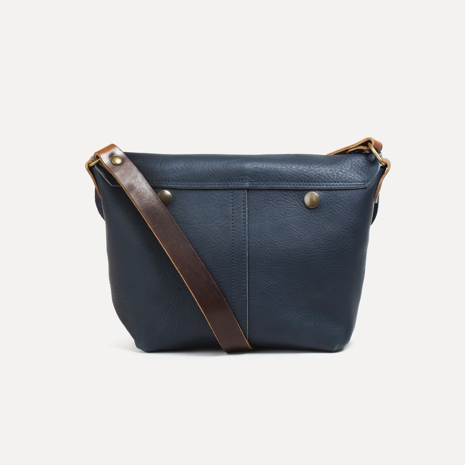 Louis Satchel bag - Navy Blue - Leather Crossbody, Messenger bag - Made in  France