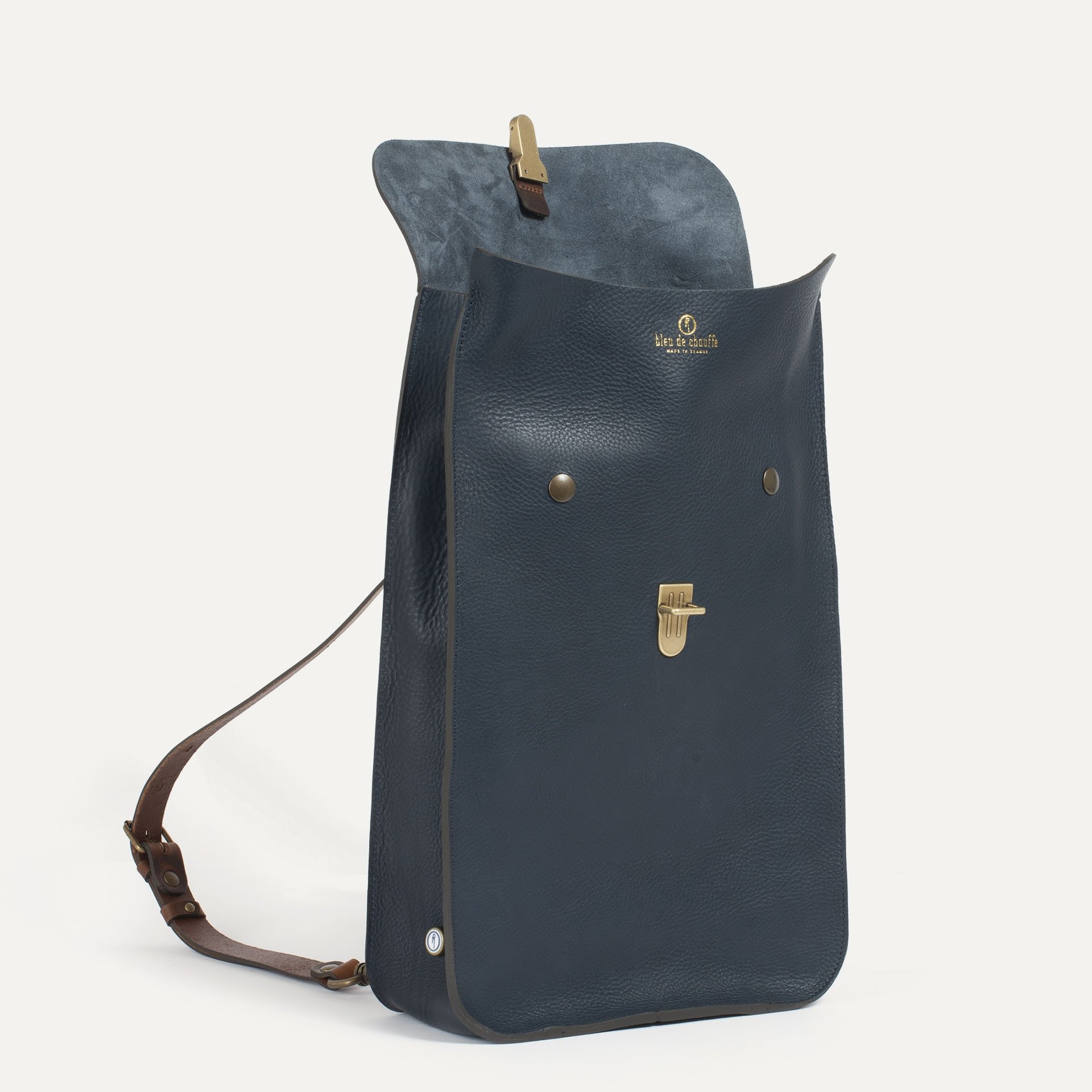 Puncho leather backpack - Navy Blue / E Pure (image n°3)