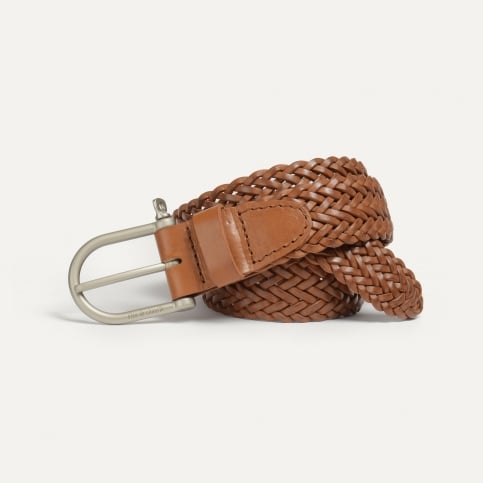 Manille Belt / braided leather - Pain brûlé