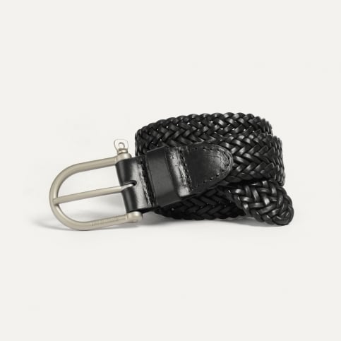 Manille Belt / braided leather - Black