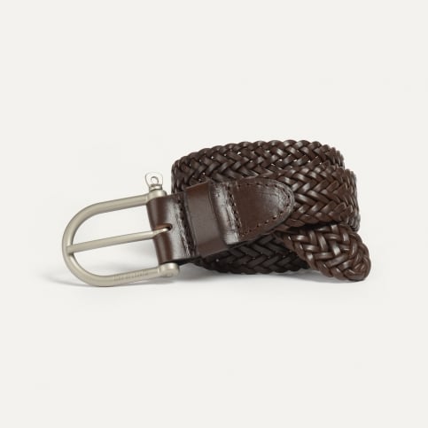 Manille Belt / braided leather - Expresso