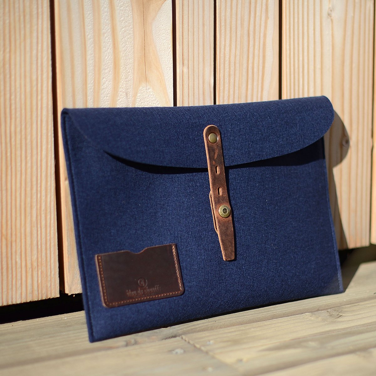 Misha 13” Laptop sleeve - Blue felt (image n°4)