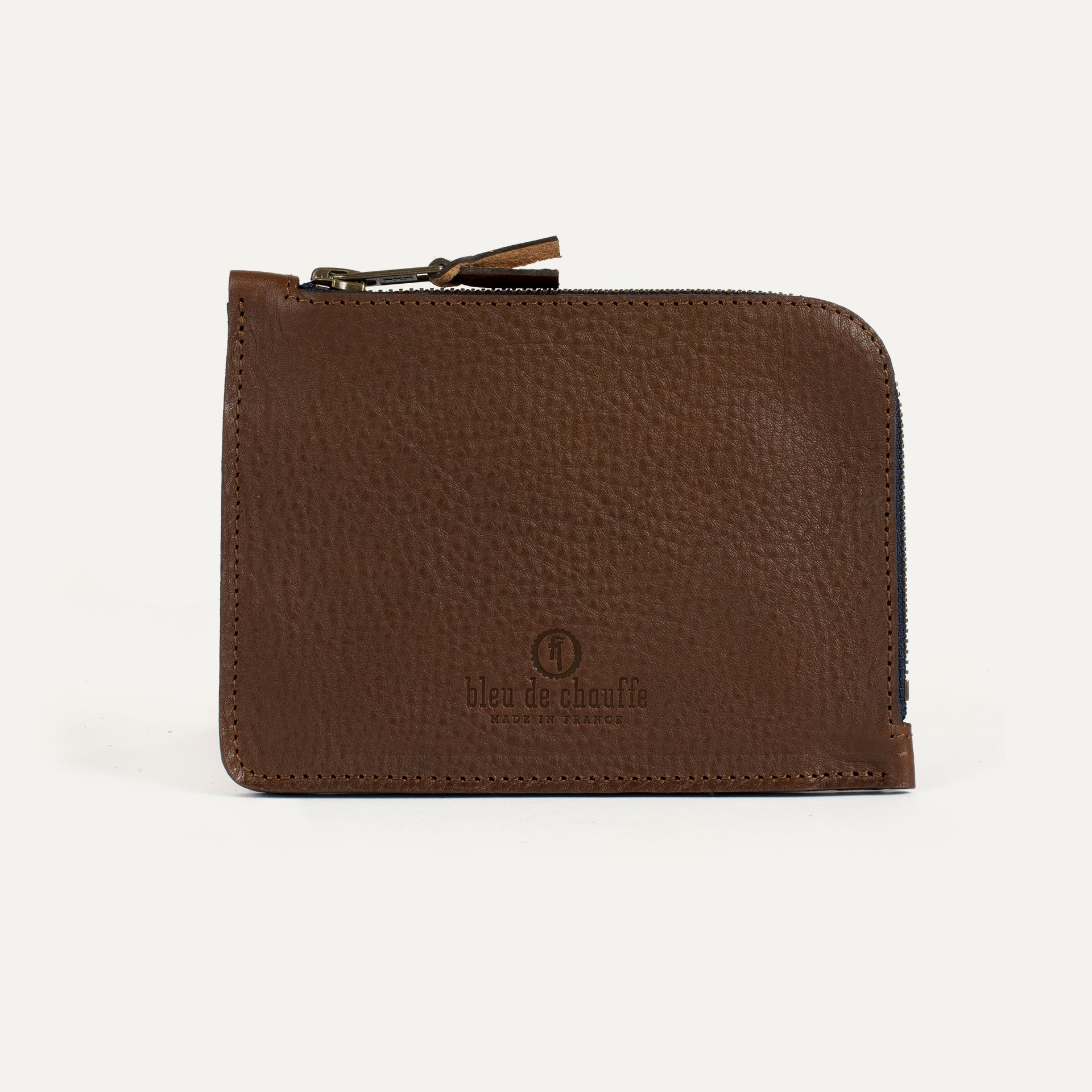 Porte monnaie zippé Daron / XL - Brun ambré (image n°1)