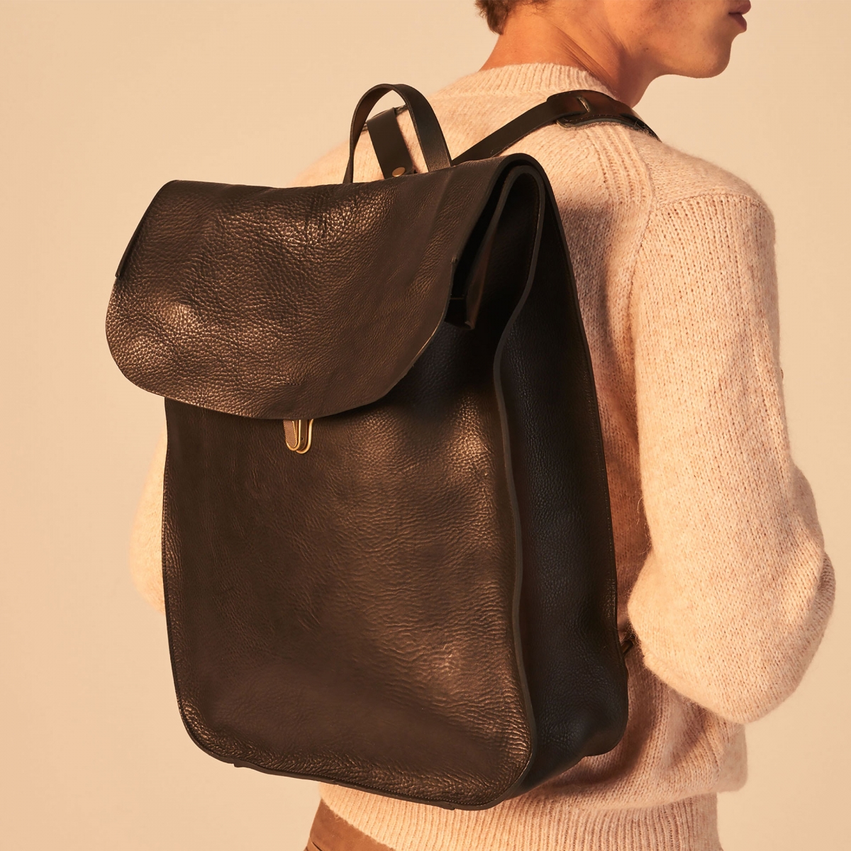Arlo leather backpack - Black / E Pure (image n°5)