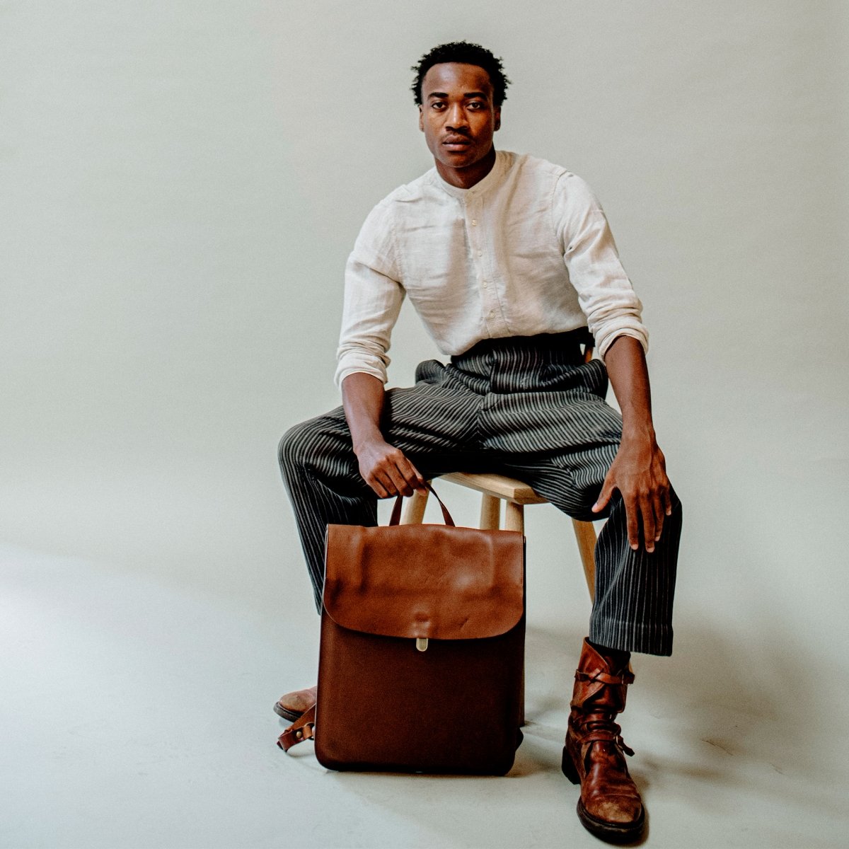 Arlo leather backpack - Amber Brown / E Pure (image n°6)