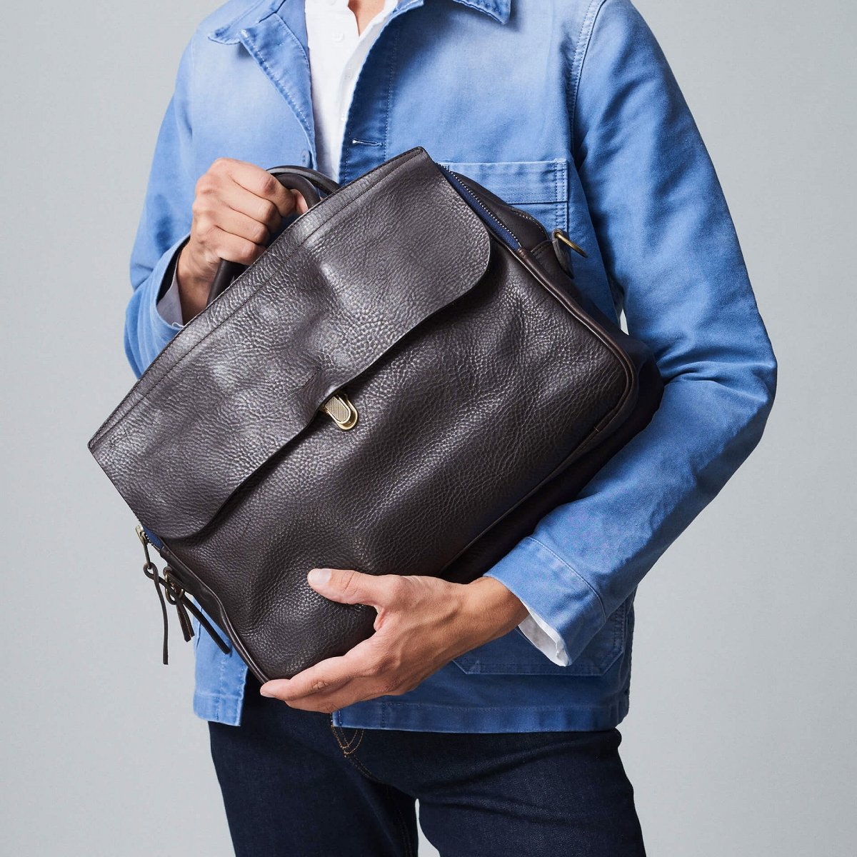 ZEPPO Laptop bag for Men - Brown I Men's Leather bag I Made in France