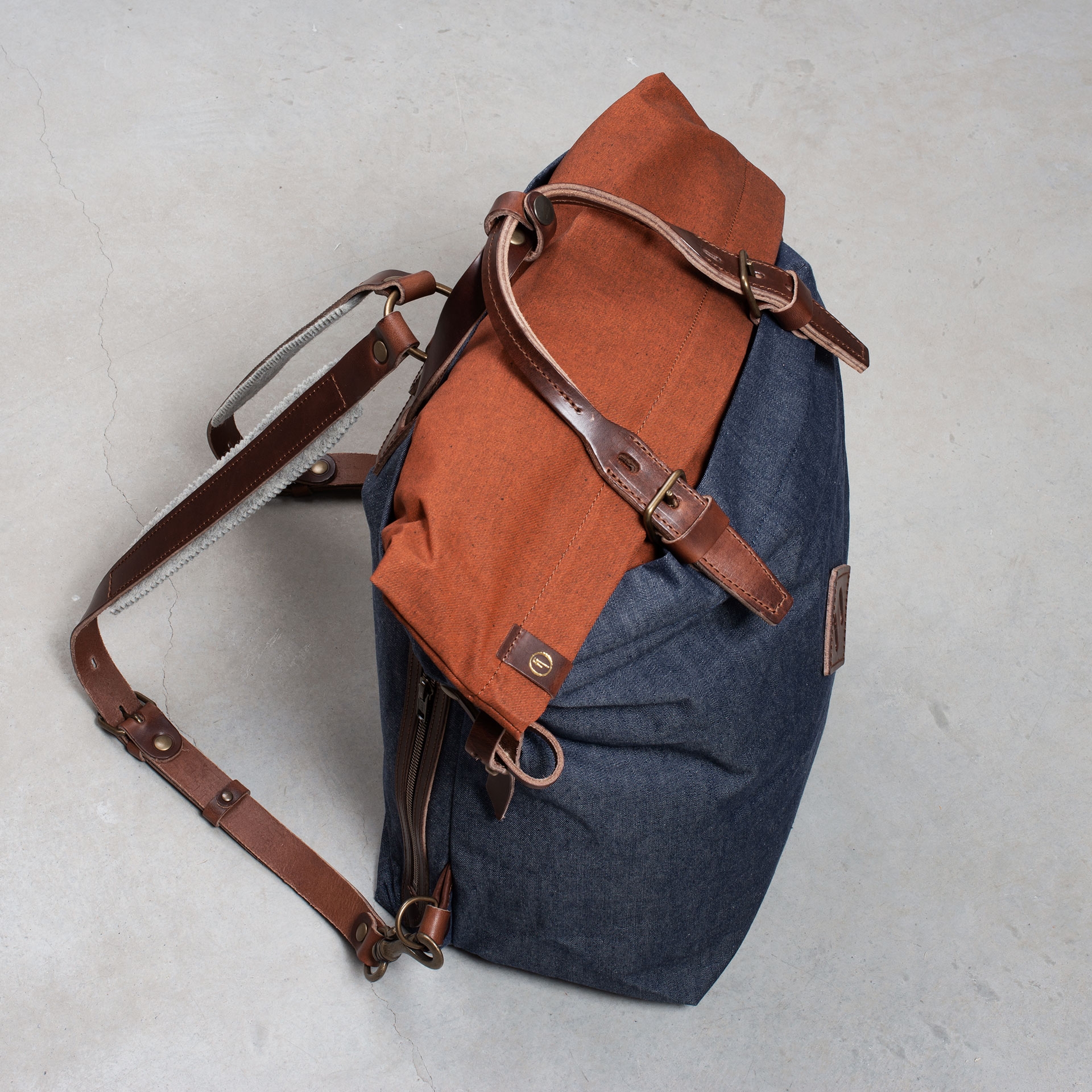 30L Woody backpack - Denim/Terra cotta (image n°6)
