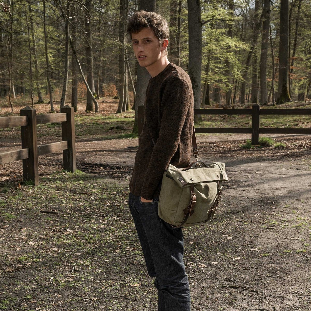 Gaston Musette Tasche - Khaki dunkel stonewashed (image n°5)