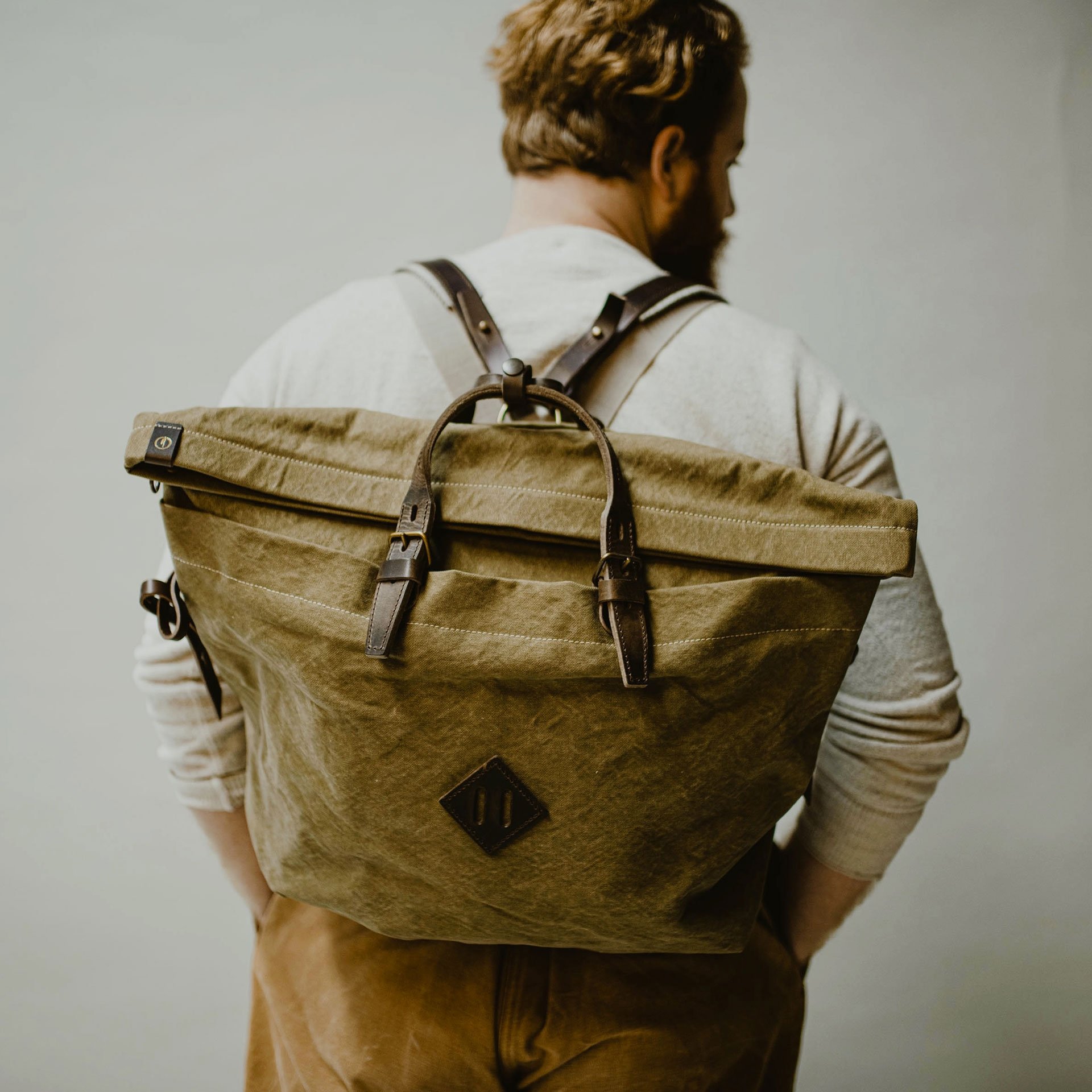 Woody L Backpack - Khaki stonewashed (image n°5)