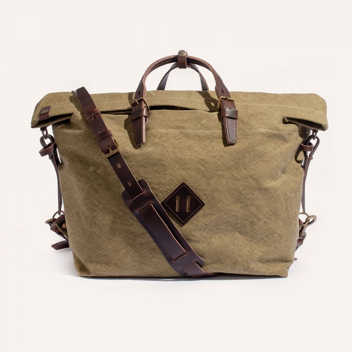 Woody Leather-Trimmed Cotton-Canvas Backpack