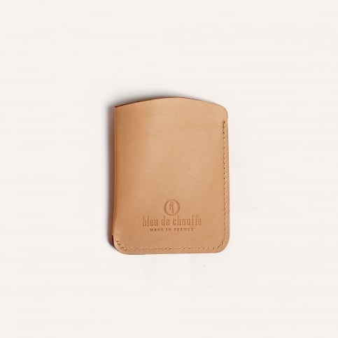 Leather Card Holder - Natural, Brown