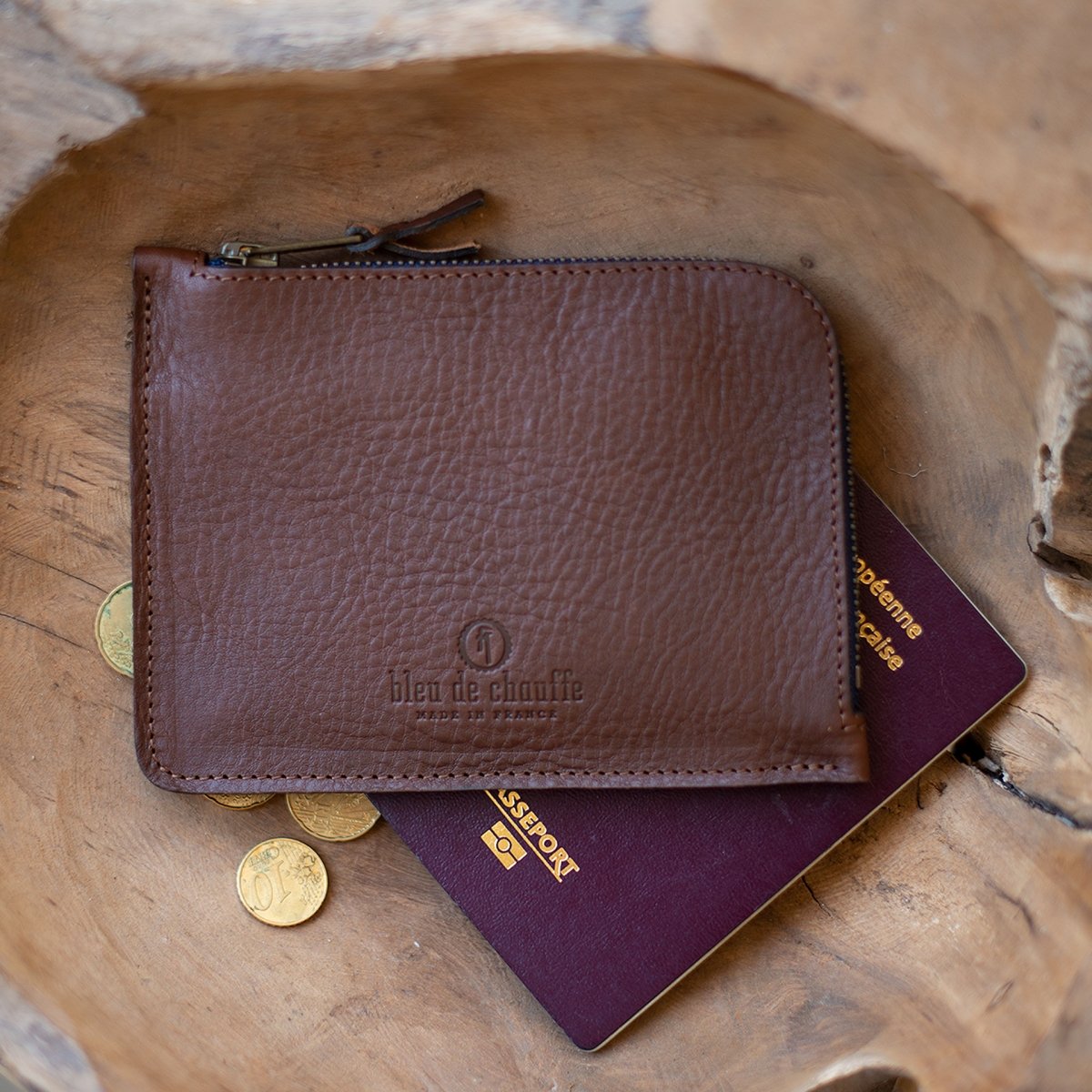 Daron zippered purse / XL - Amber Brown (image n°4)
