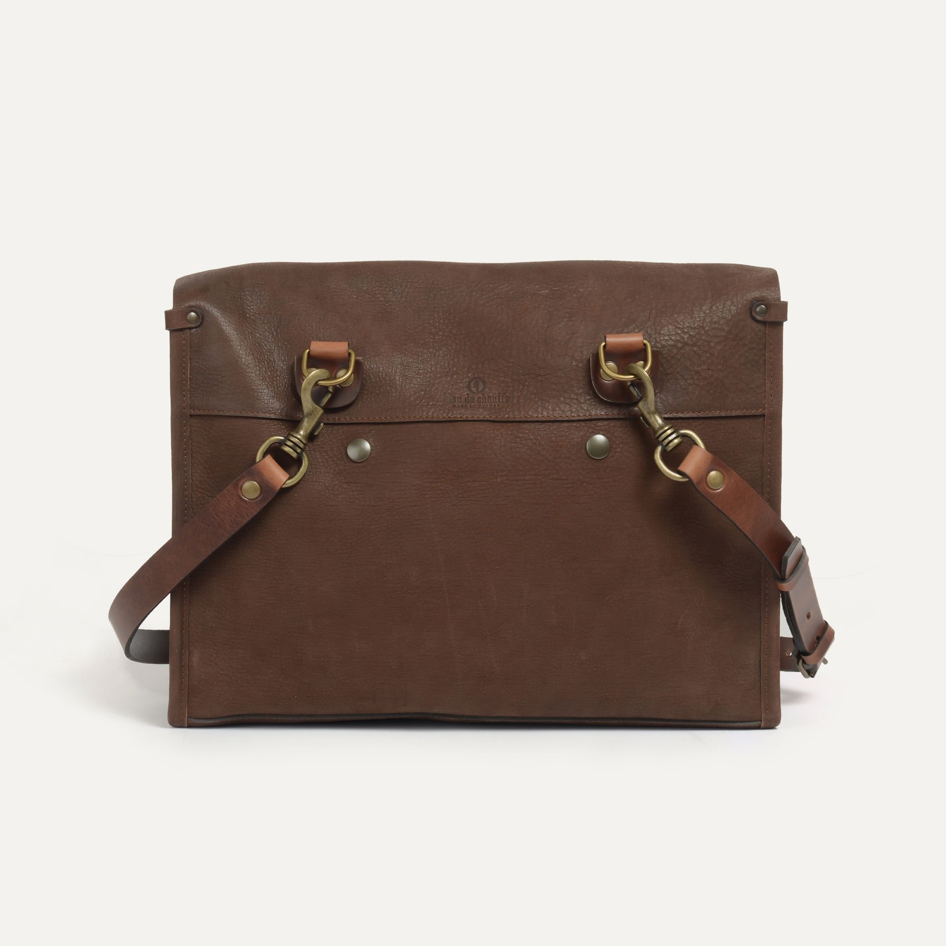 'Telegram' Postman bag  - Coffee / Waxed Leather (image n°3)