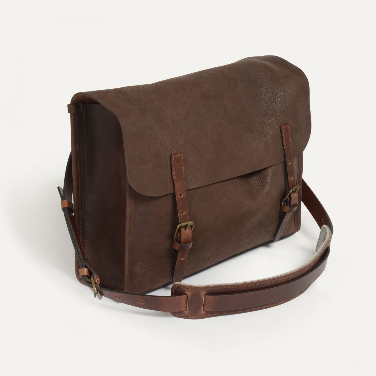 'Telegram' Postman bag  - Coffee / Waxed Leather (image n°4)