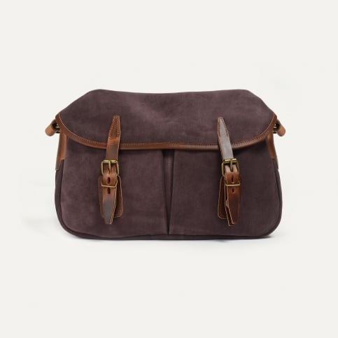 Musette du Pêcheur S / Cuir Velours - Bourgogne