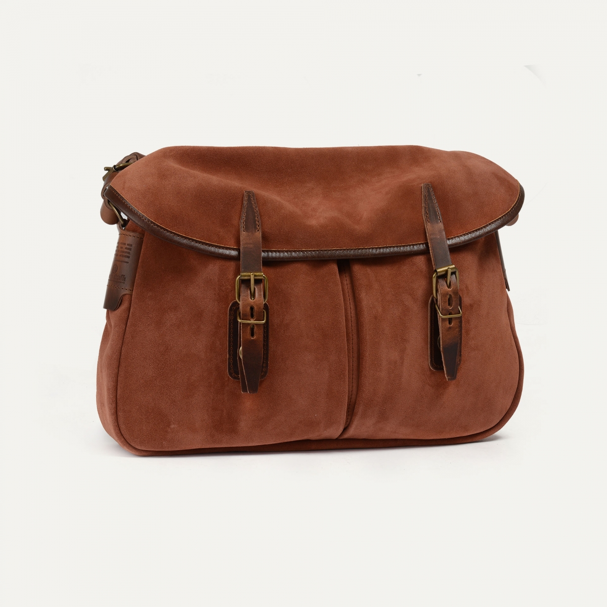 Musette du Pêcheur M  / Cuir Velours - Rust (image n°2)