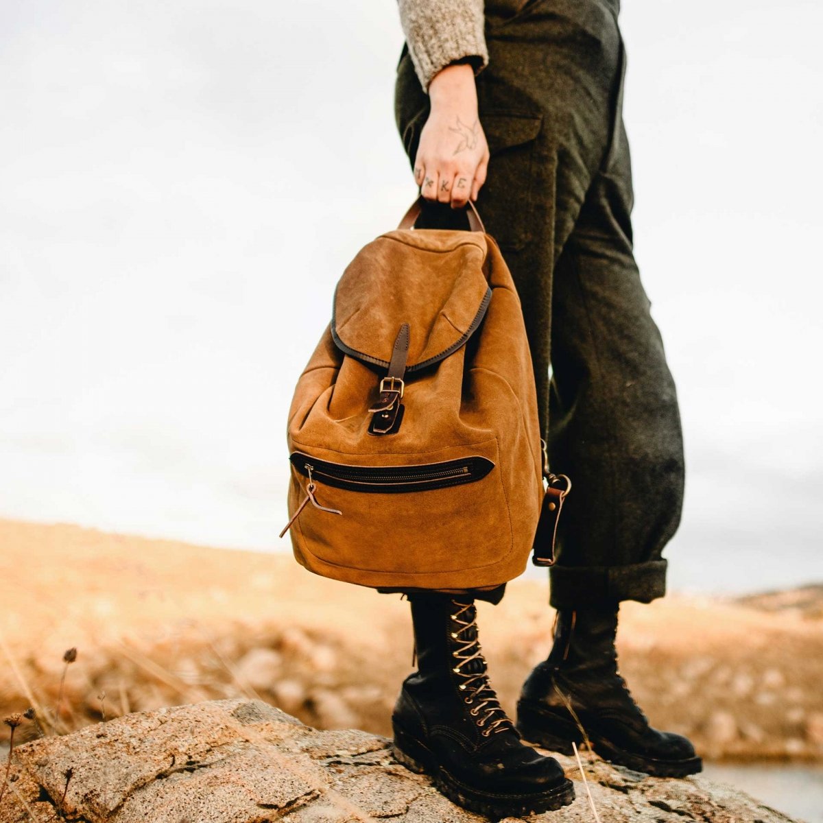 Camp backpack / Suede - Tobacco (image n°6)