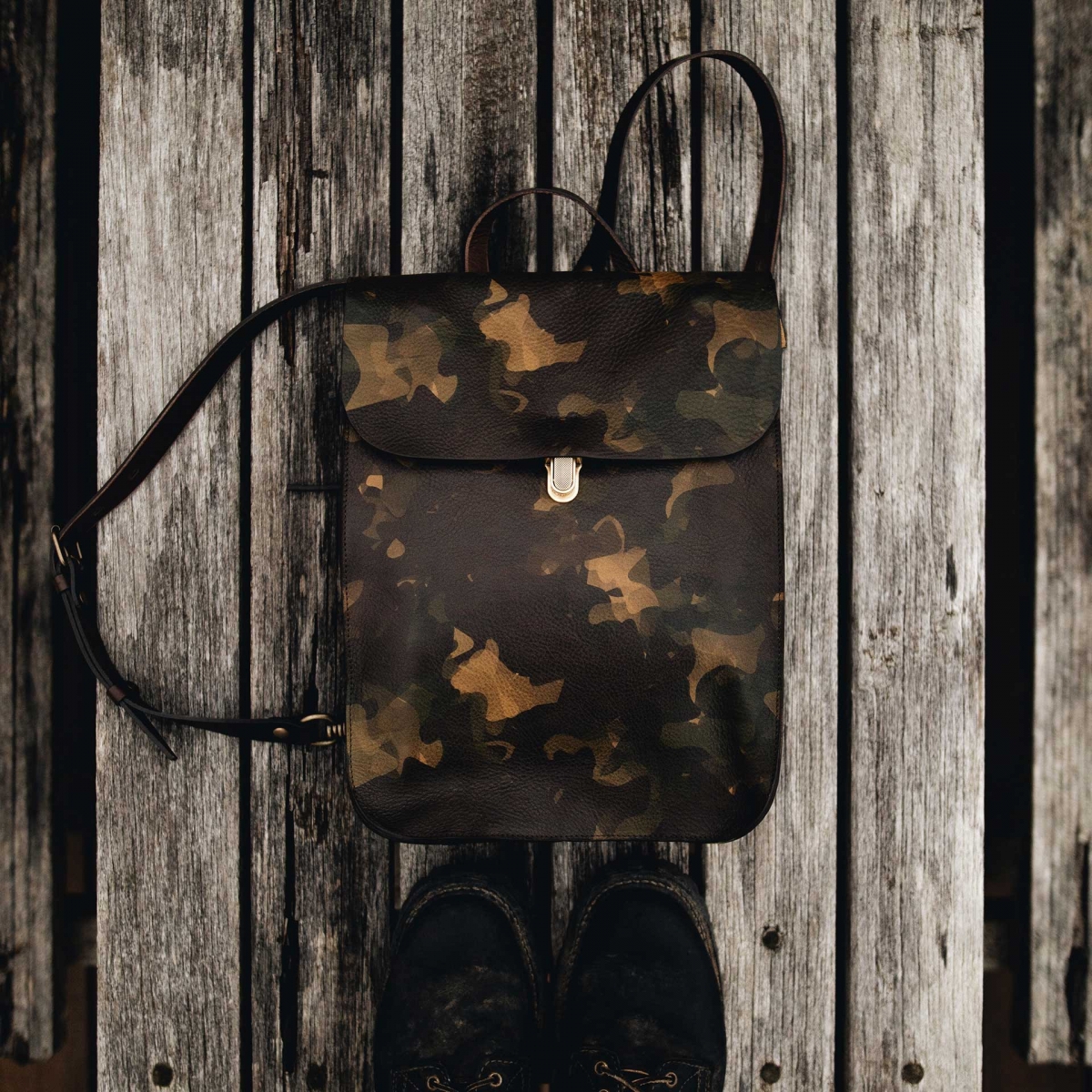 Puncho leather backpack - Camo (image n°5)