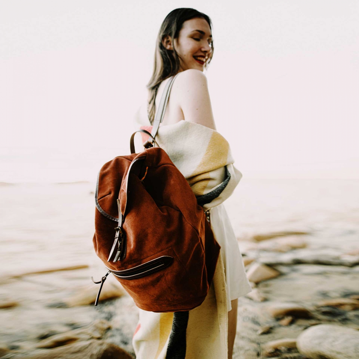 Camp backpack / Suede - Burgundy (image n°6)