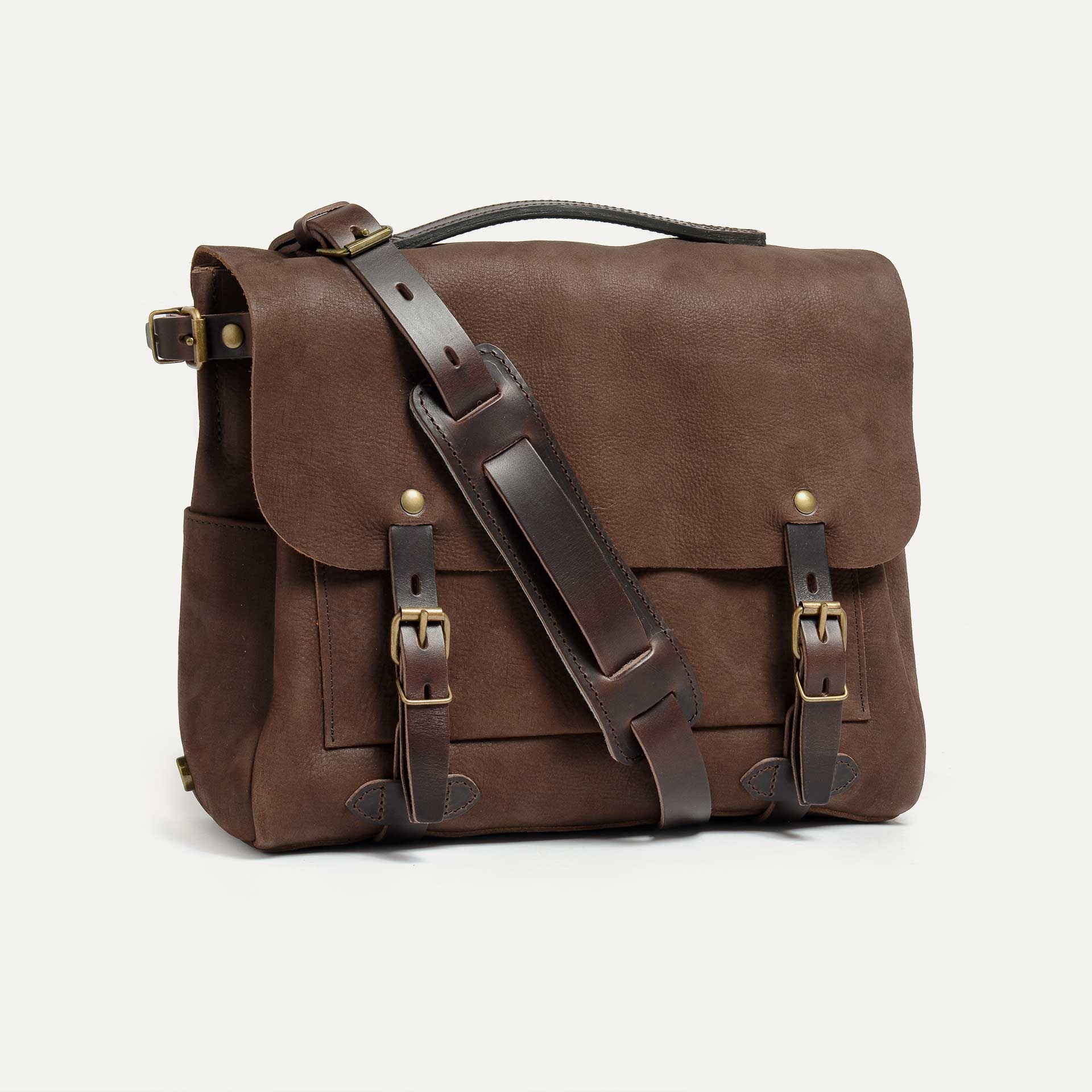 Postman bag Eclair M WAX - Coffee / Waxed Leather (image n°2)