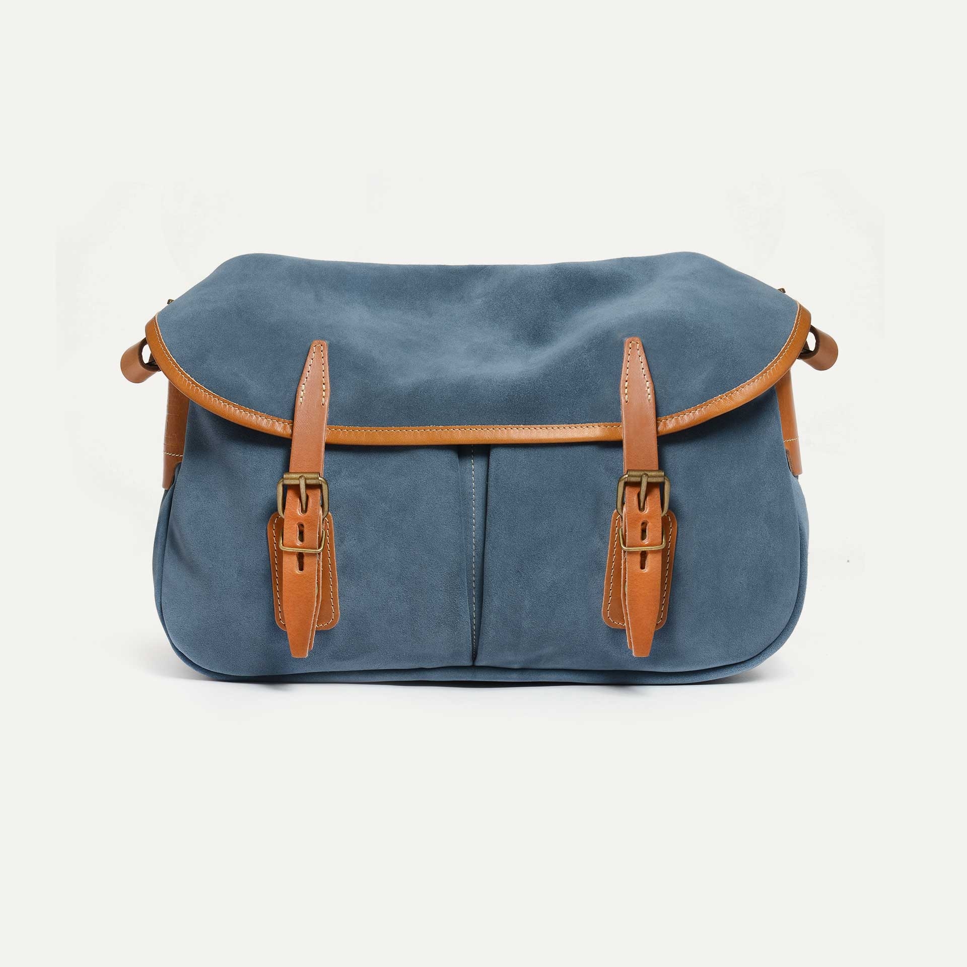 Musette du Pêcheur S / Cuir Velours - Jeans (image n°1)