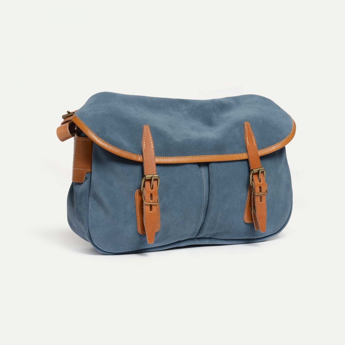 Musette du Pêcheur S / Cuir Velours - Jeans (image n°2)