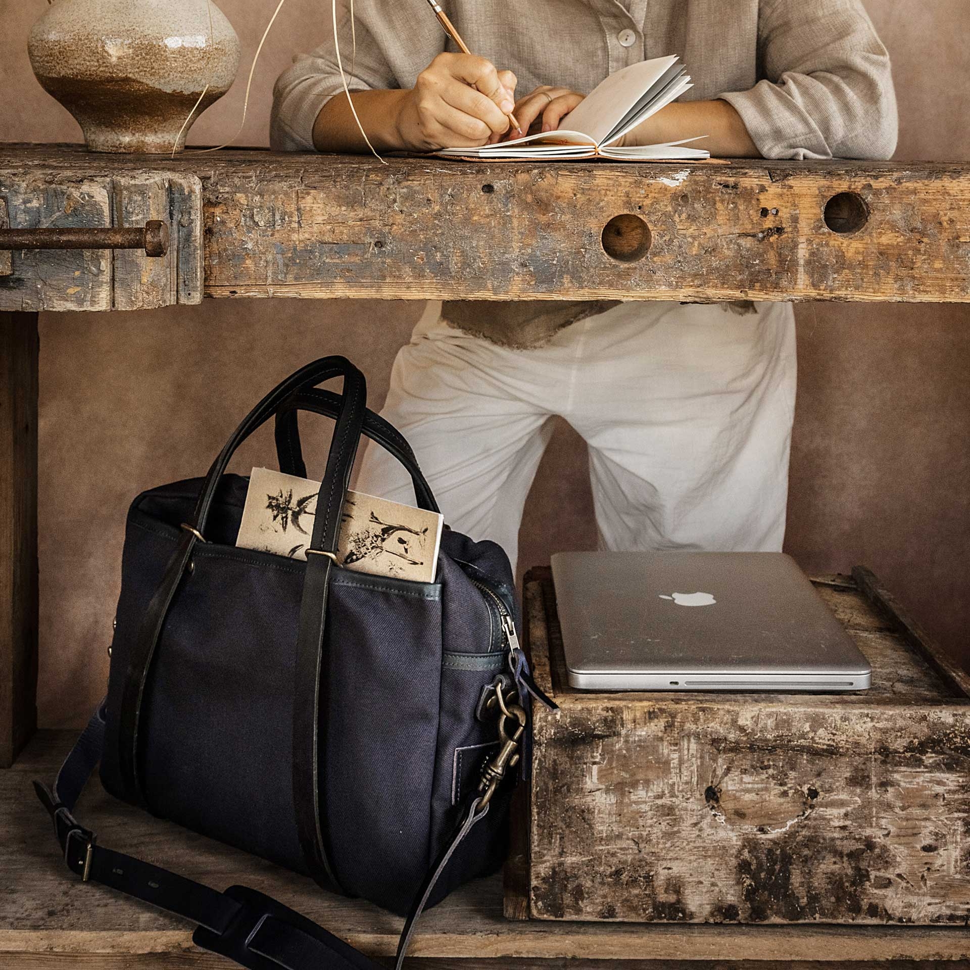 SUMO laptop bag - Bleu de Chauffe x Élysée / Navy Blue (image n°7)