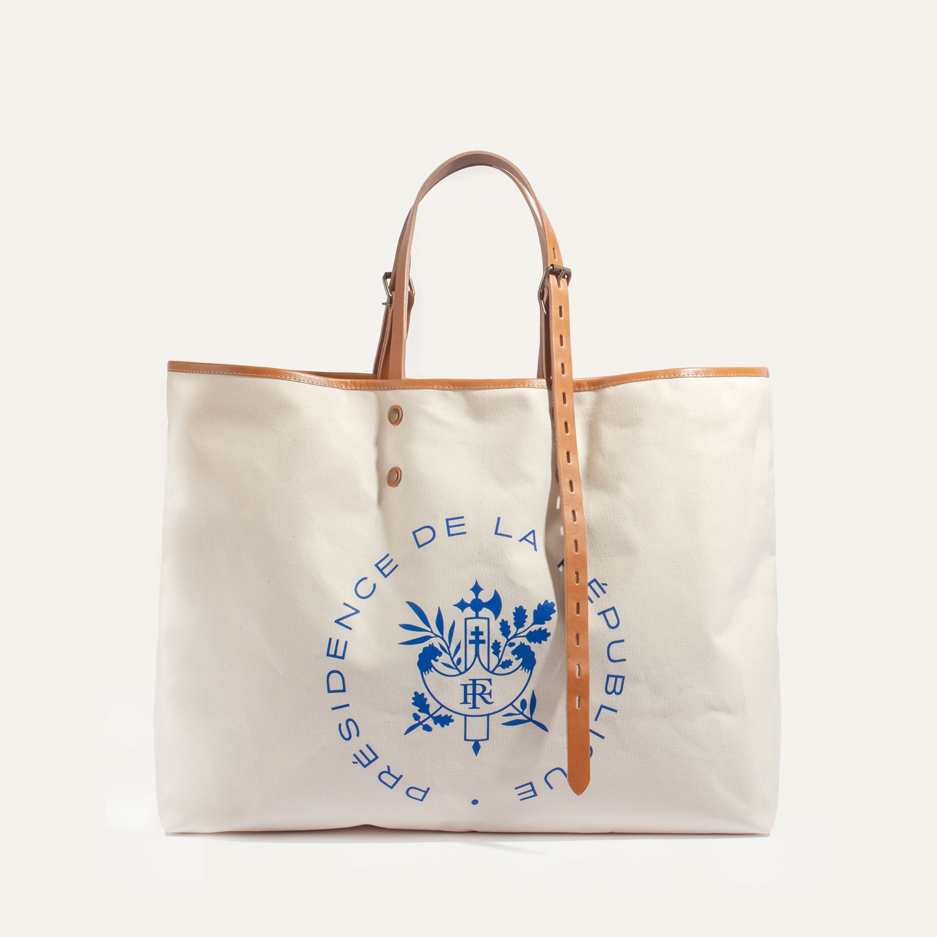 CLARA tote shopping bag - Bleu de Chauffe x Élysée / Ecru (image n°1)