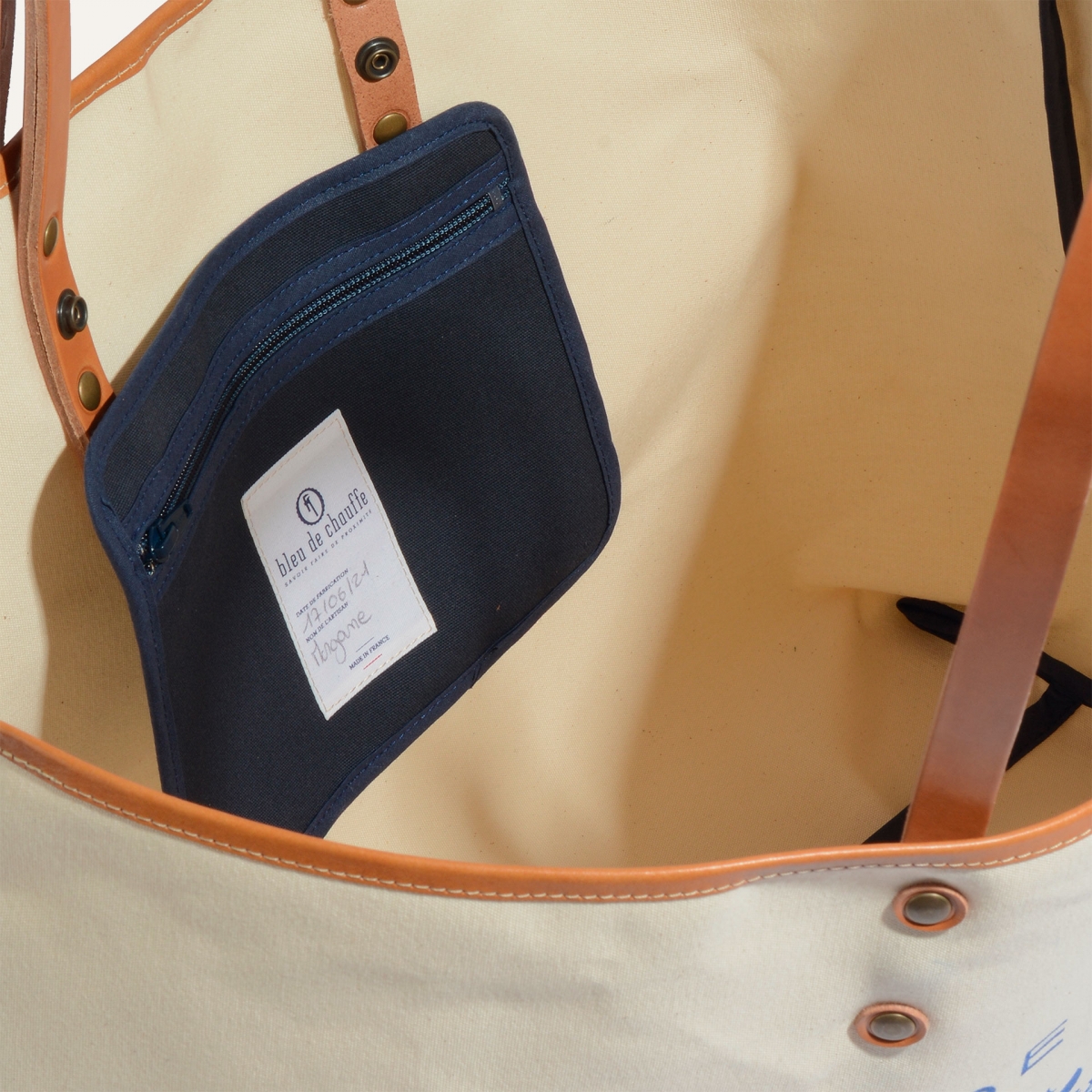 CLARA tote shopping bag - Bleu de Chauffe x Élysée / Ecru (image n°5)