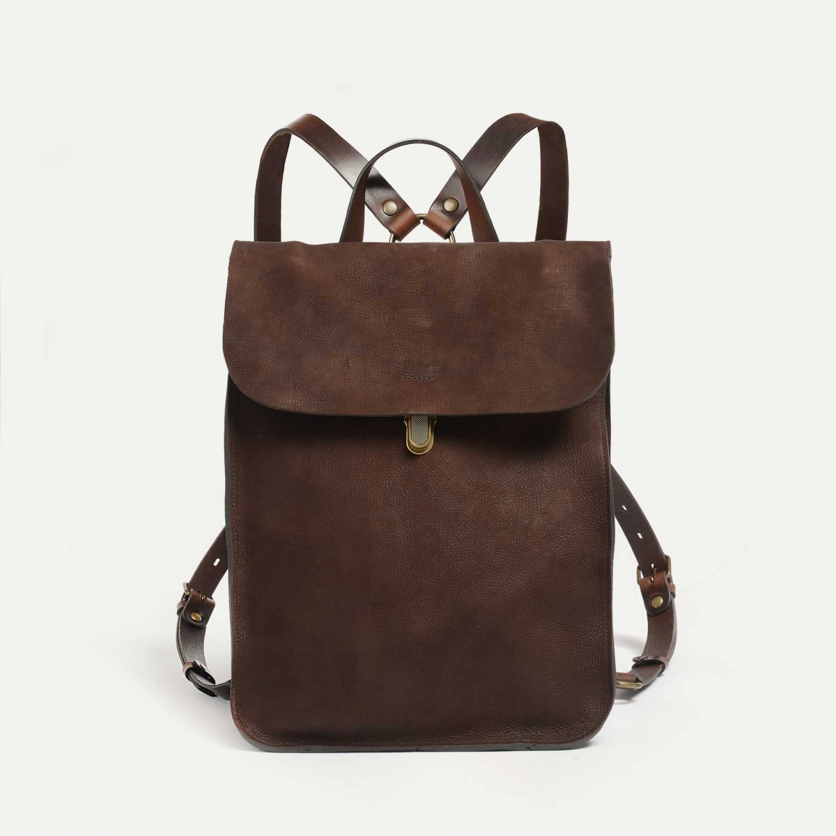 Puncho leather backpack - Coffee / Waxed Leather (image n°1)