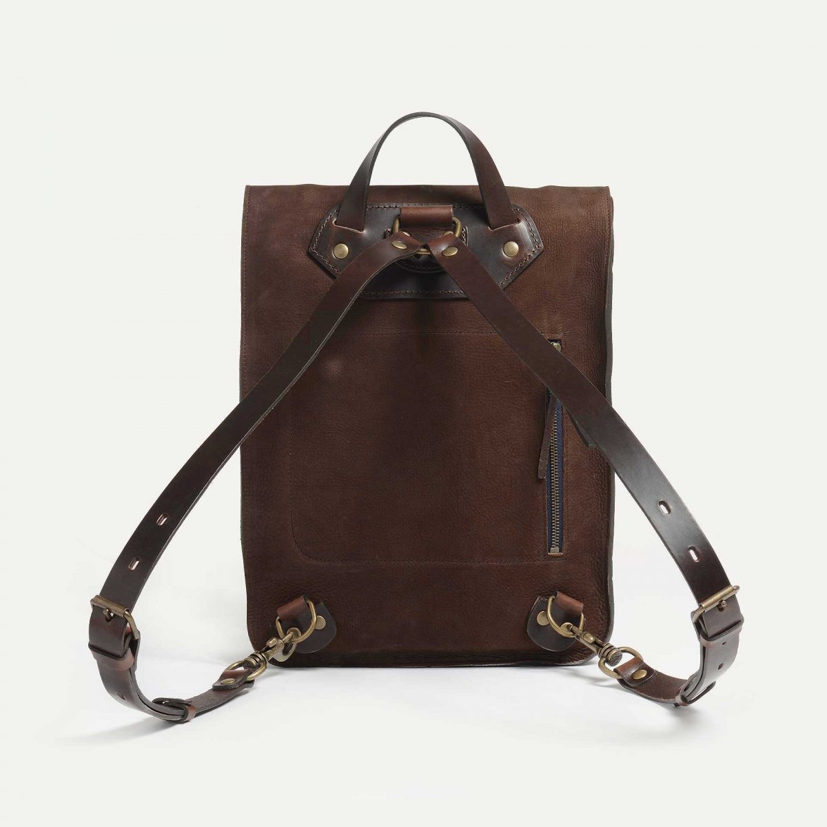 Puncho leather backpack - Coffee / Waxed Leather (image n°3)