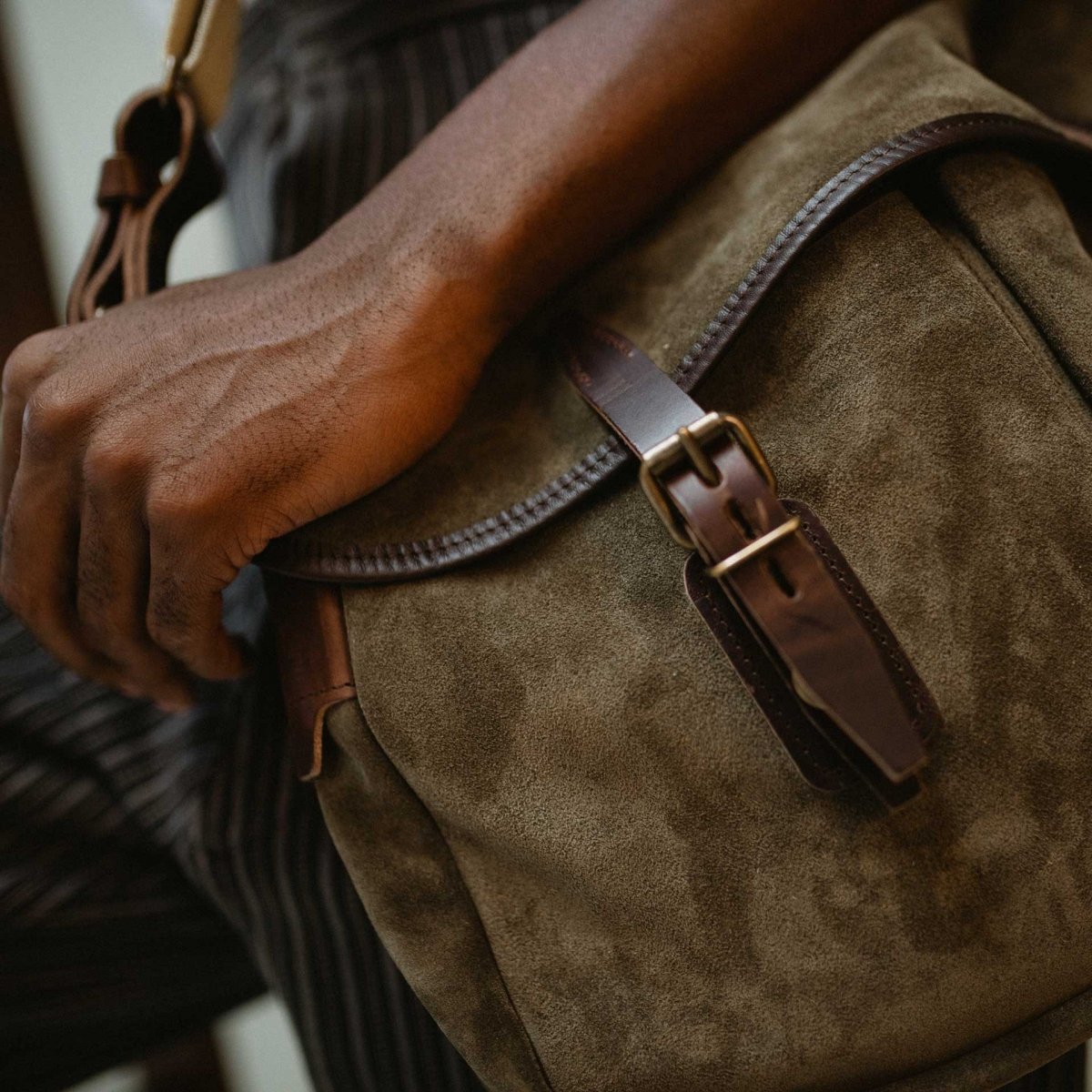 Musette du Pêcheur S / Cuir Velours - Musk (image n°6)