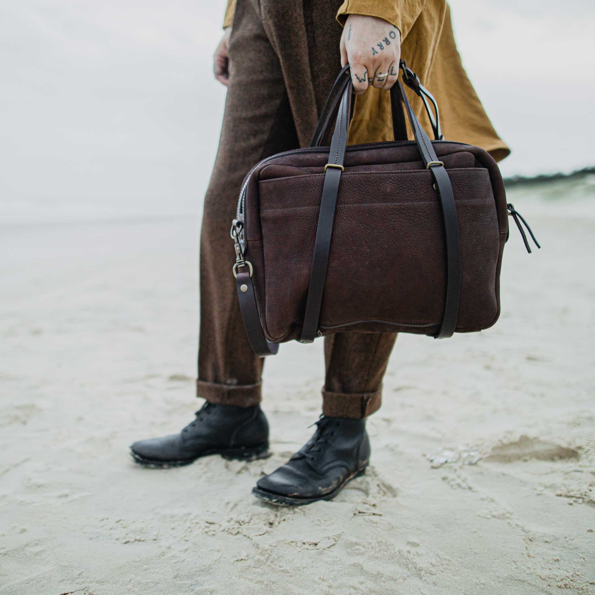 Report Business bag - Coffee / Waxed Leather (image n°6)