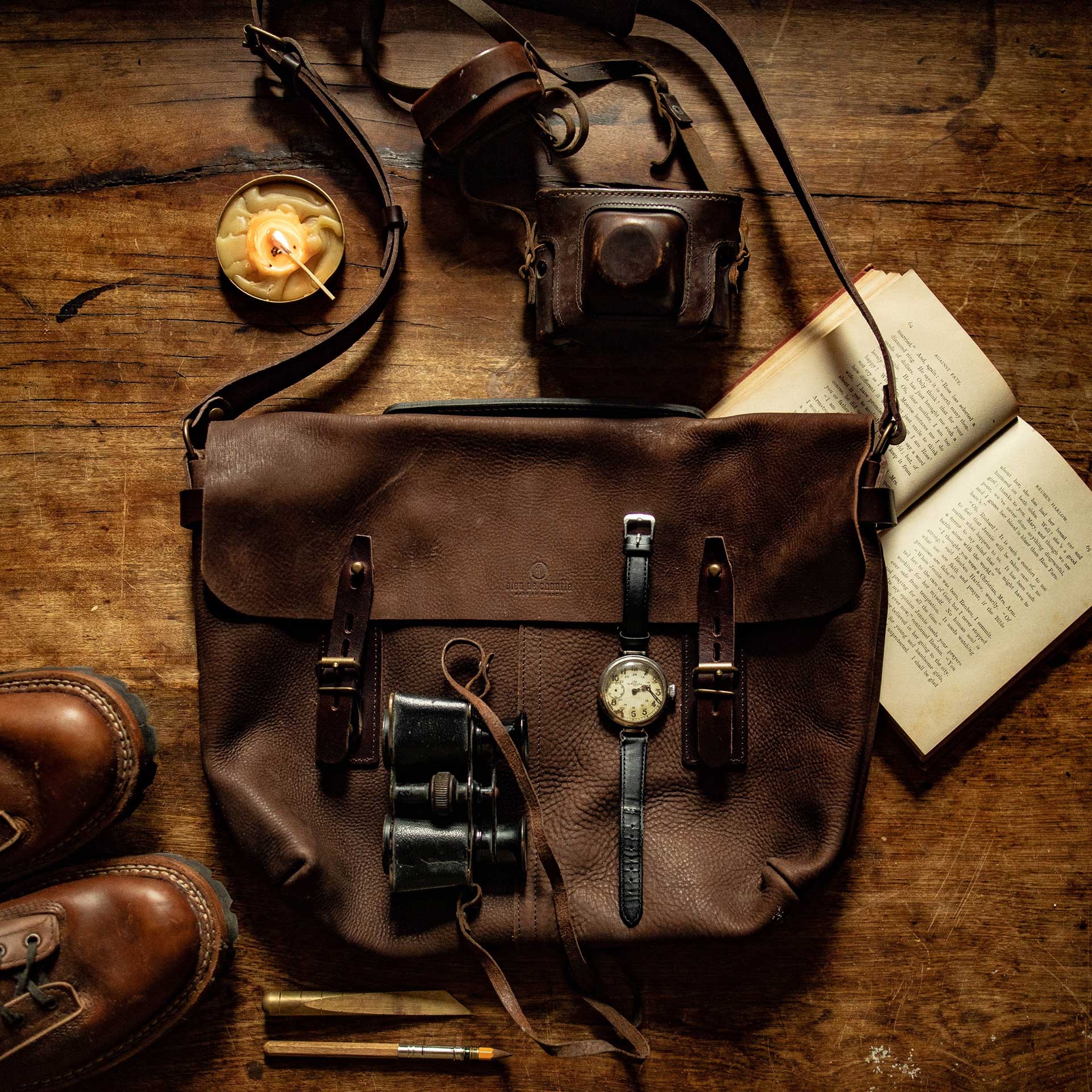 Lucien Satchel bag - Coffee / Waxed Leather (image n°5)