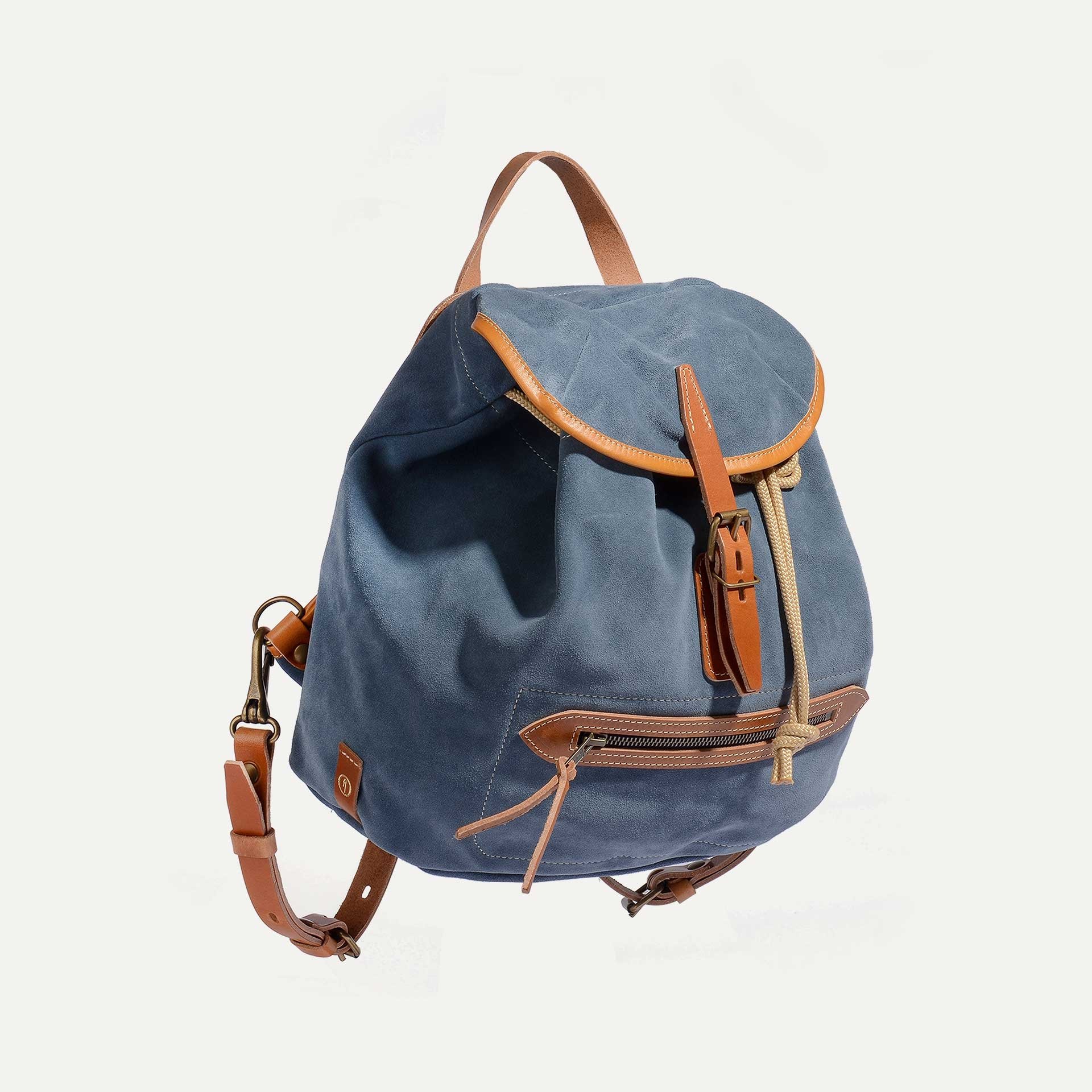 Camp S backpack / Suede - Jeans (image n°1)