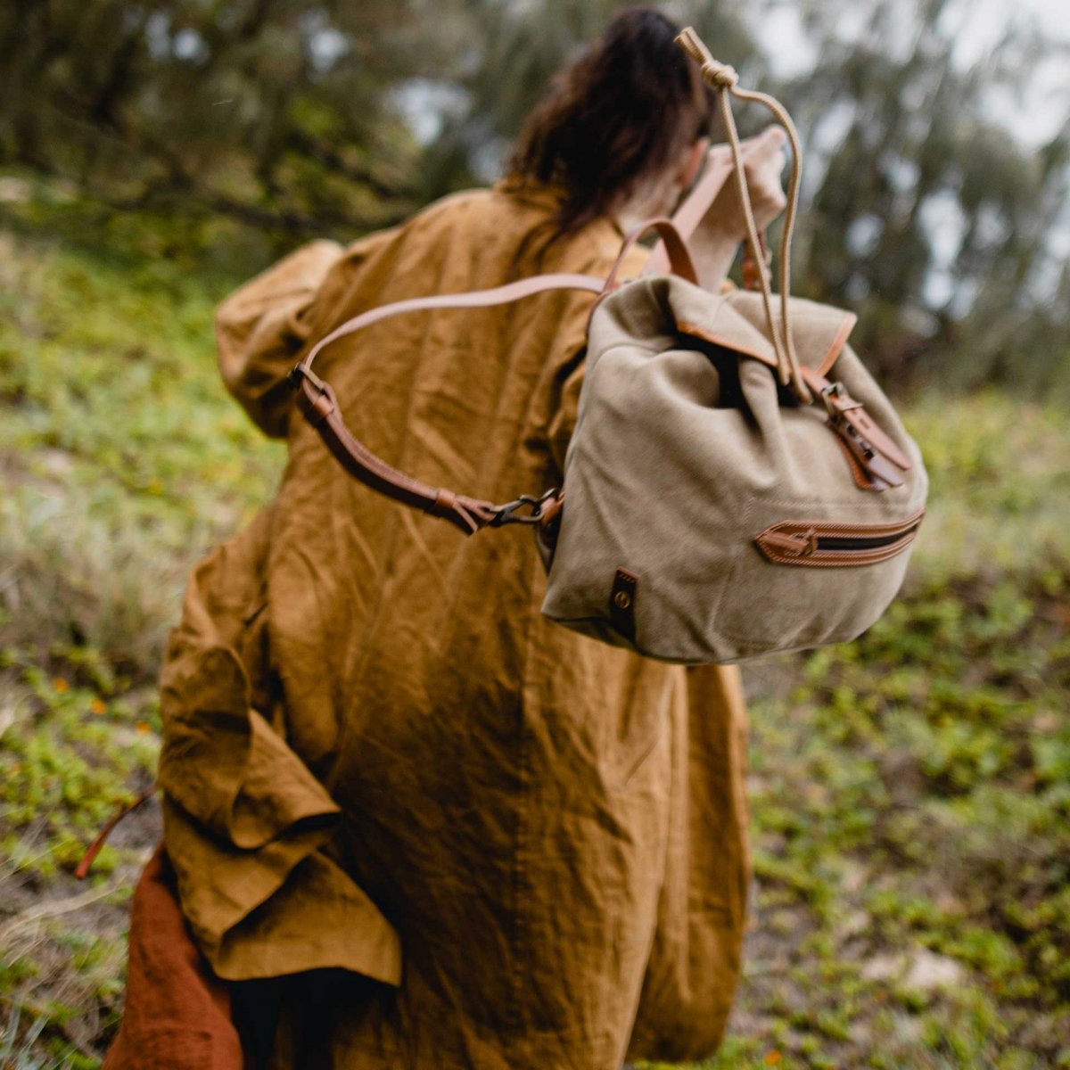 Camp S backpack / Suede - Jeans (image n°4)