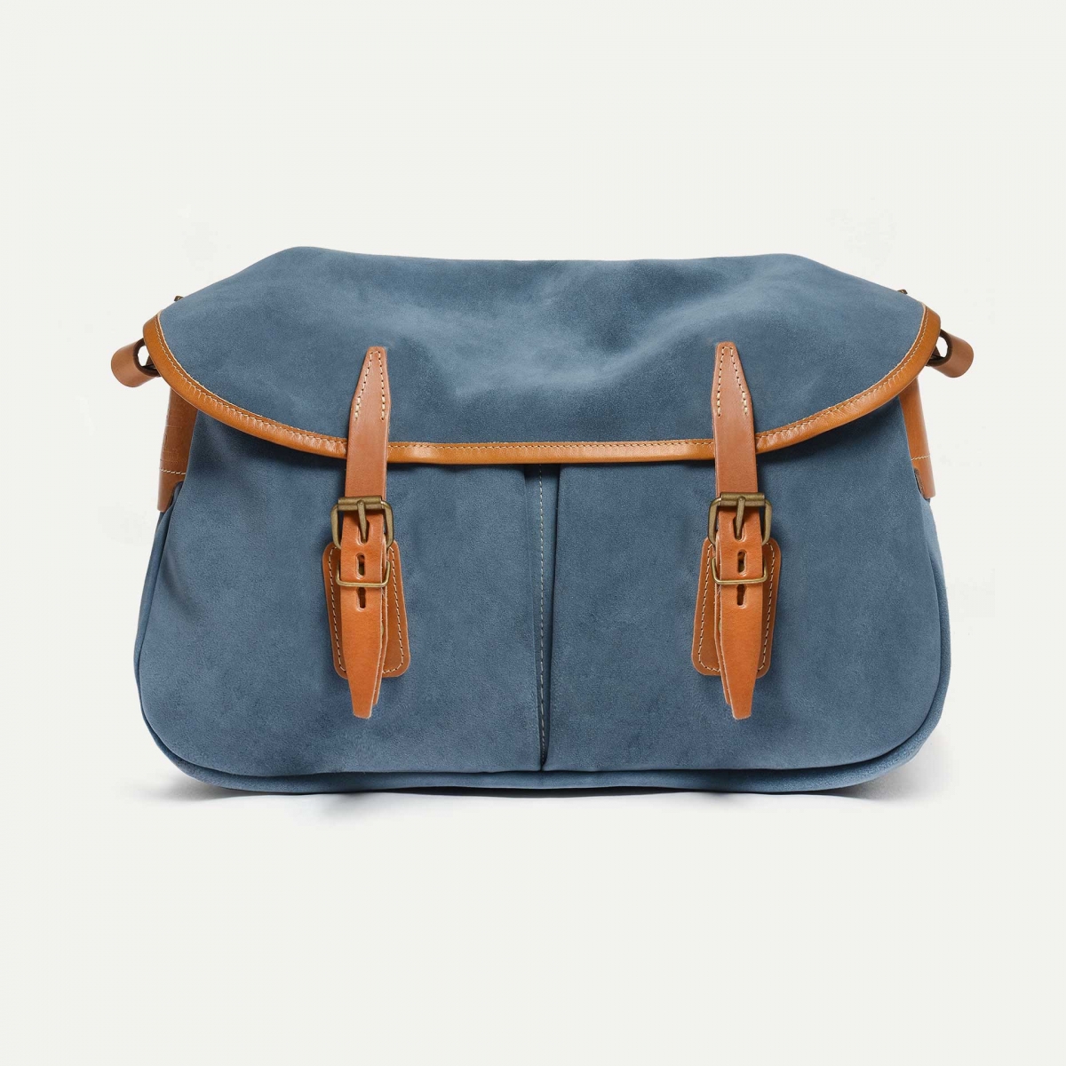 Musette du Pêcheur M / Cuir Velours - Jeans (image n°1)