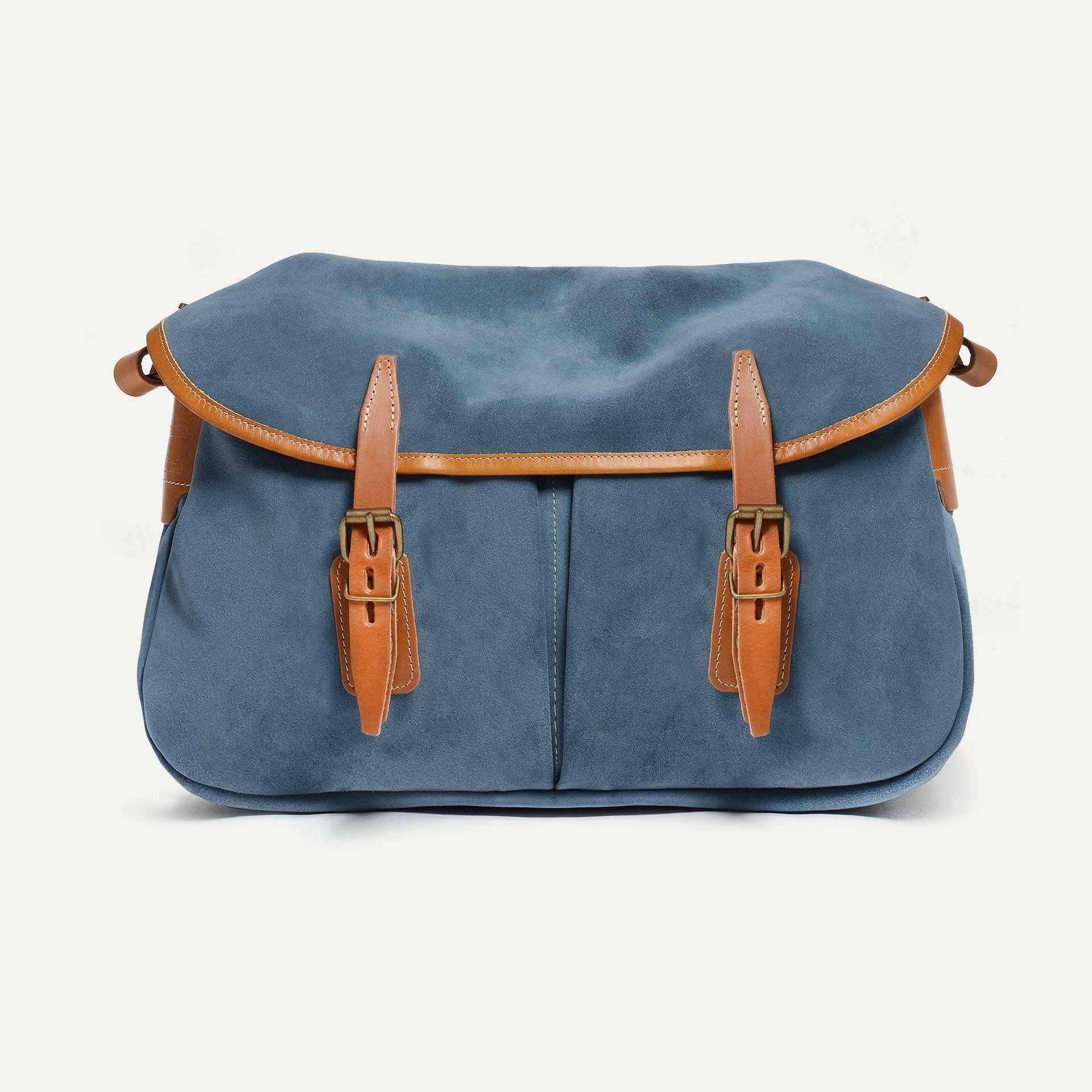Musette du Pêcheur M / Cuir Velours - Jeans (image n°1)