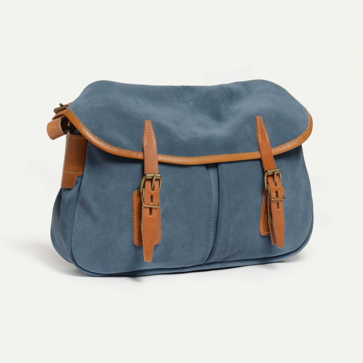 Musette du Pêcheur M / Cuir Velours - Jeans (image n°2)